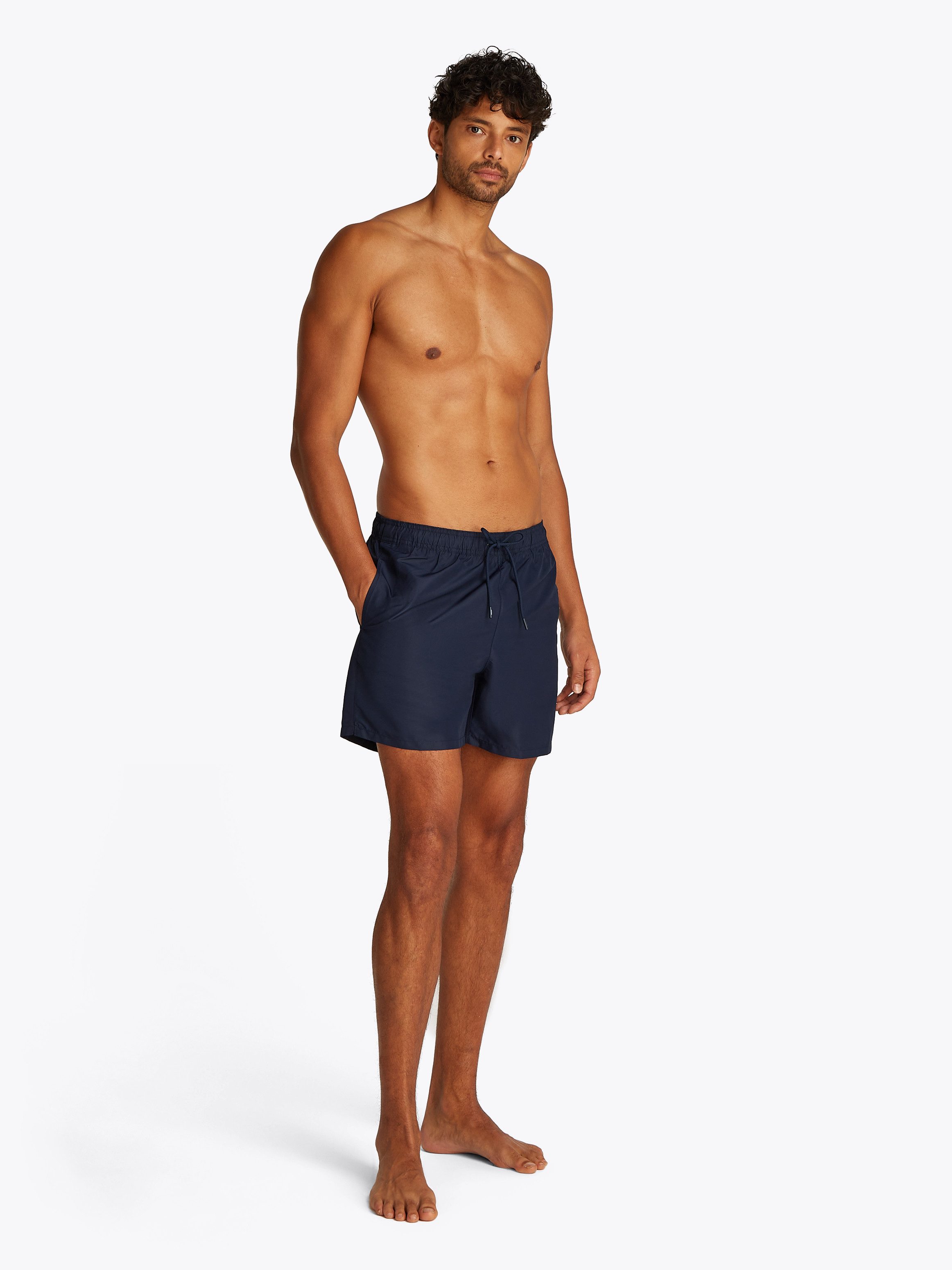 Tommy Hilfiger Swimwear Zwemshort MEDIUM DRAWSTRING met logoborduring op de heup