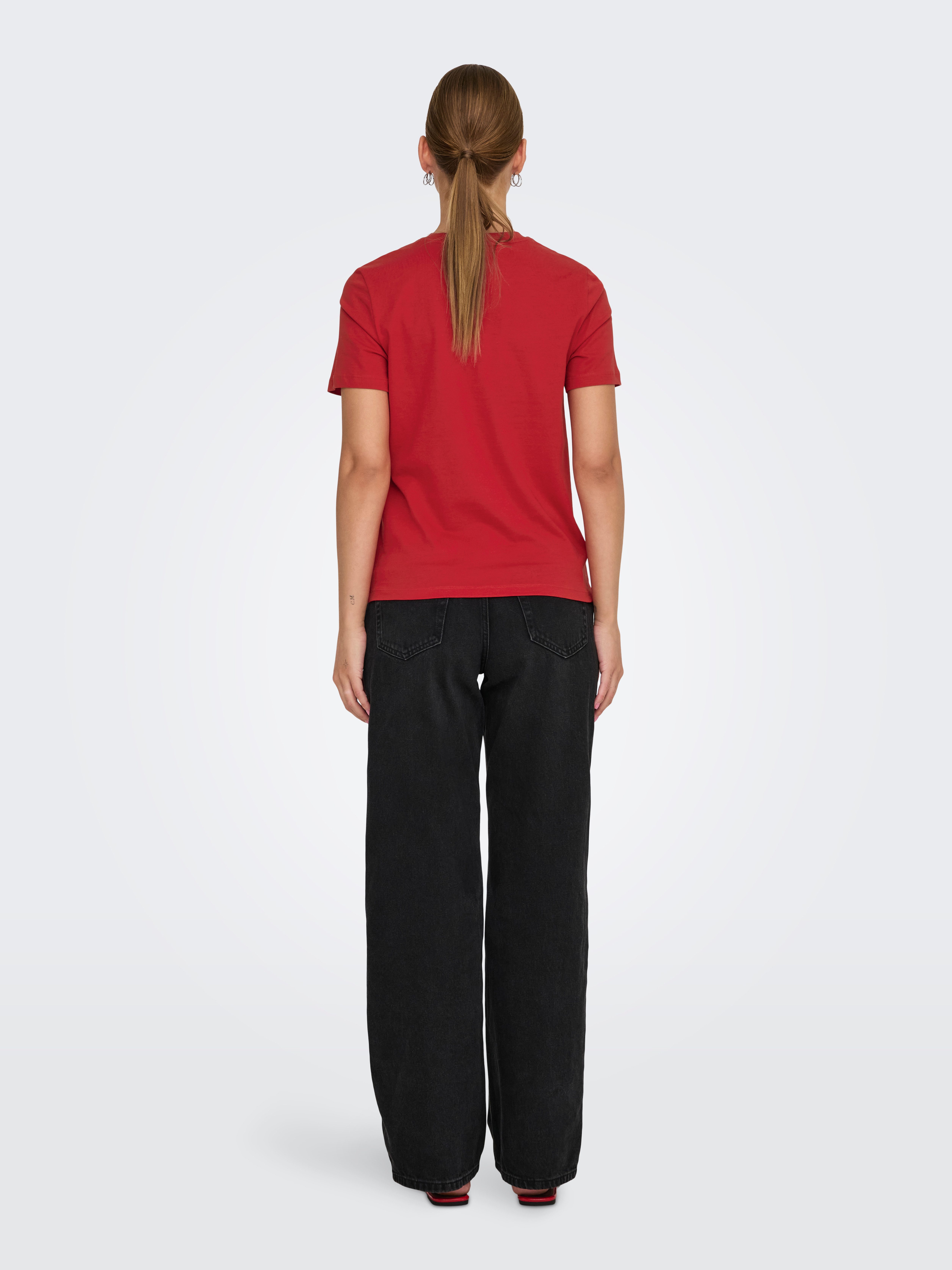 Only Shirt met korte mouwen ONLKITA LIFE REG S S TOP BOX XMAS JRS