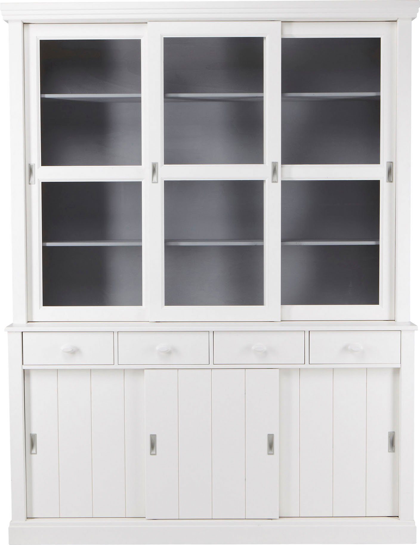 WOOOD Buffetkast Lagos veel opbergruimte, met glazen deuren, h 213 cm x b 163 cm buffetkasten wit