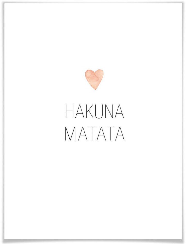 Wall-Art Poster Hakuna Matata Poster, artprint, wandposter (1 stuk)