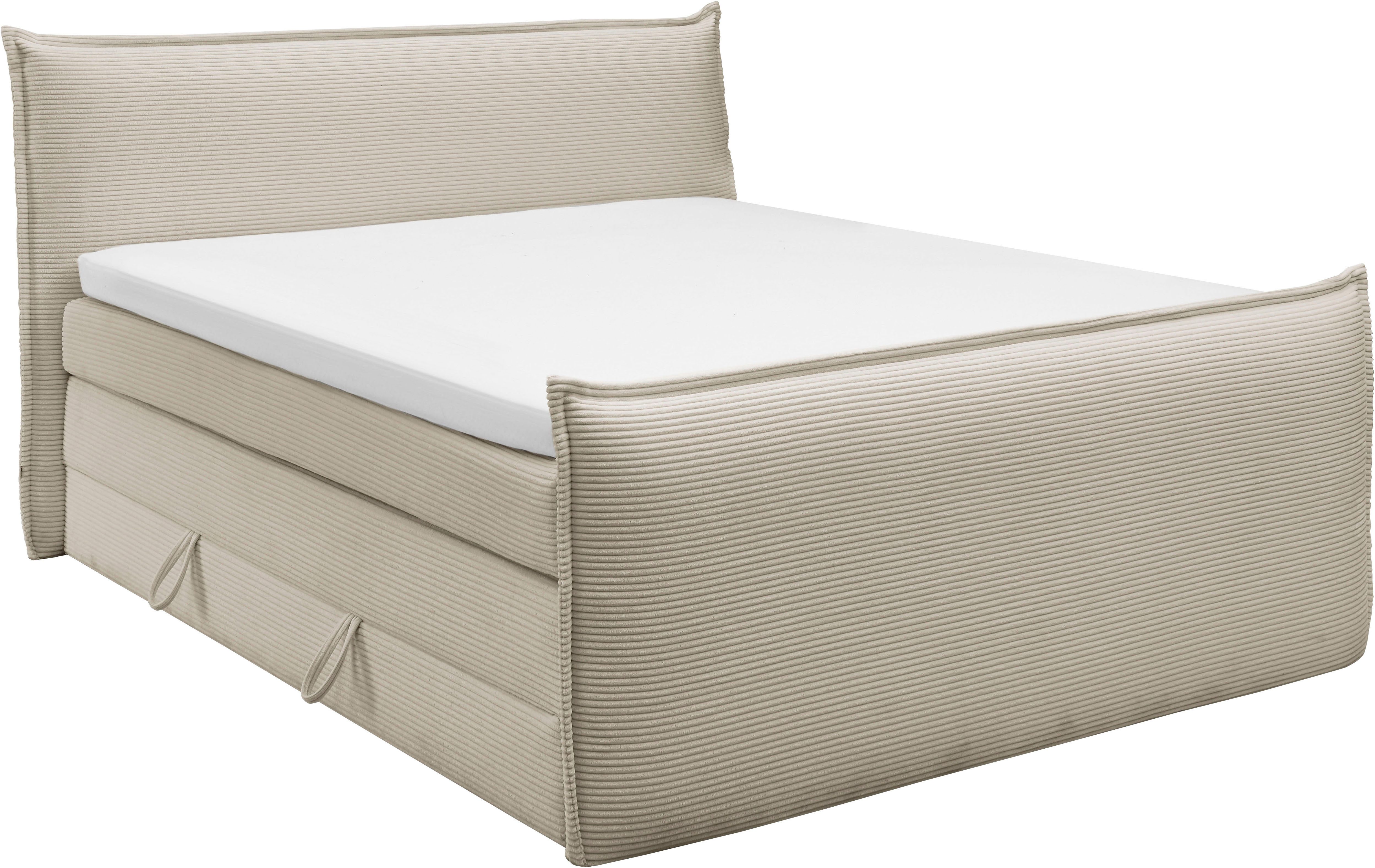 set one by Musterring Boxspring Florida in moderne cord bekleding, met bedlade, in 3 maten verkrijgbaar