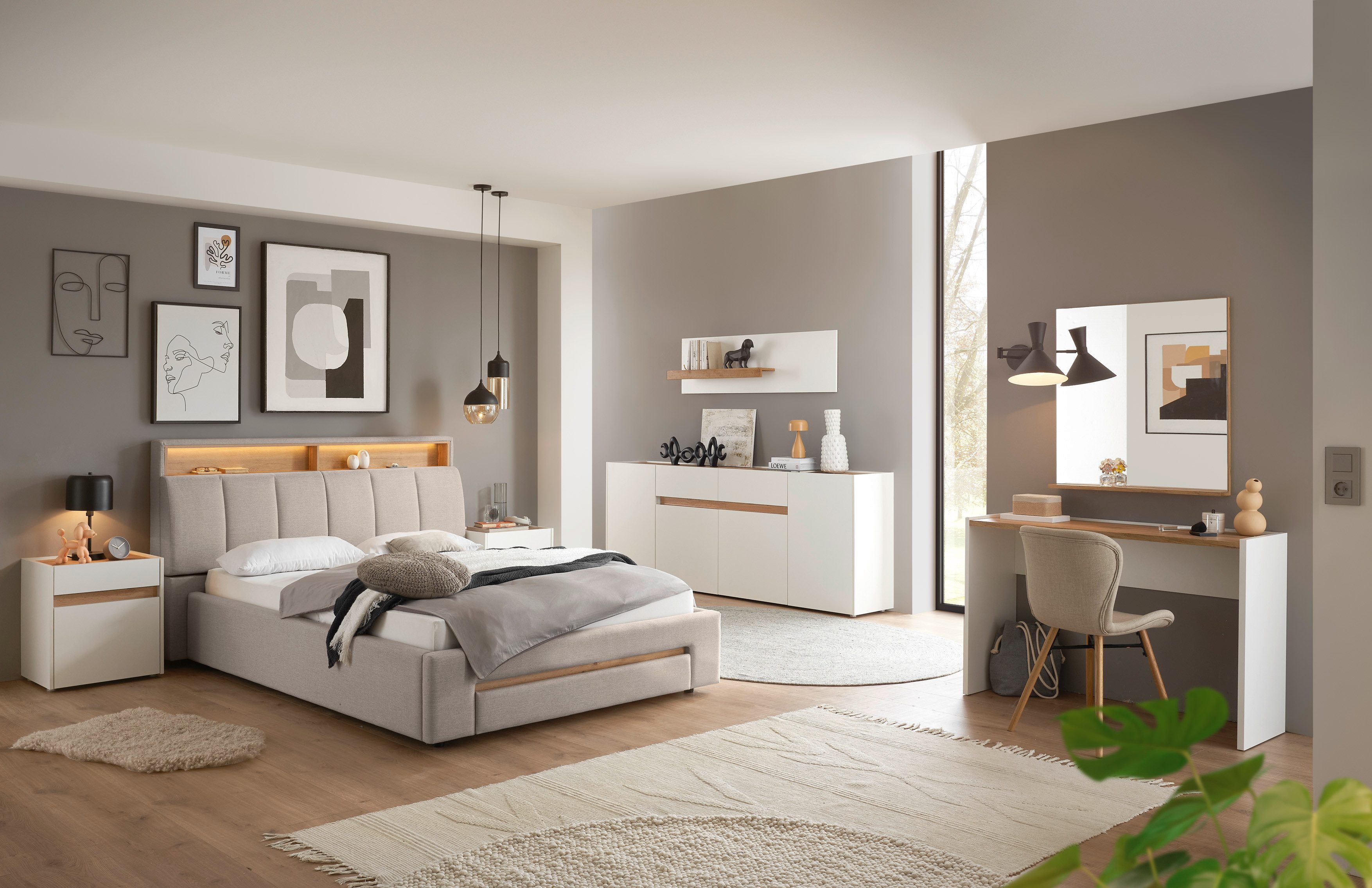 INOSIGN Gestoffeerd bed CiTY/GiRON,, gepolsterd opbergbed, met LED-verlichting Bedkisten met hondenbed of als opbergruimte, opklapbare hoofdeinden