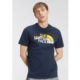 the north face t-shirt mountain line tee blauw