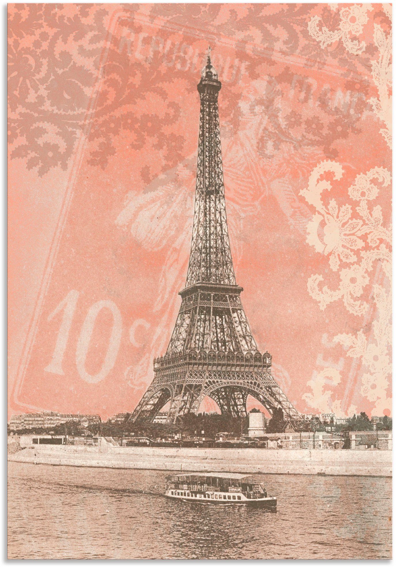 Artland Artprint Parijs - Eiffeltoren in vele afmetingen & productsoorten - artprint van aluminium / artprint voor buiten, artprint op linnen, poster, muursticker / wandfolie ook g
