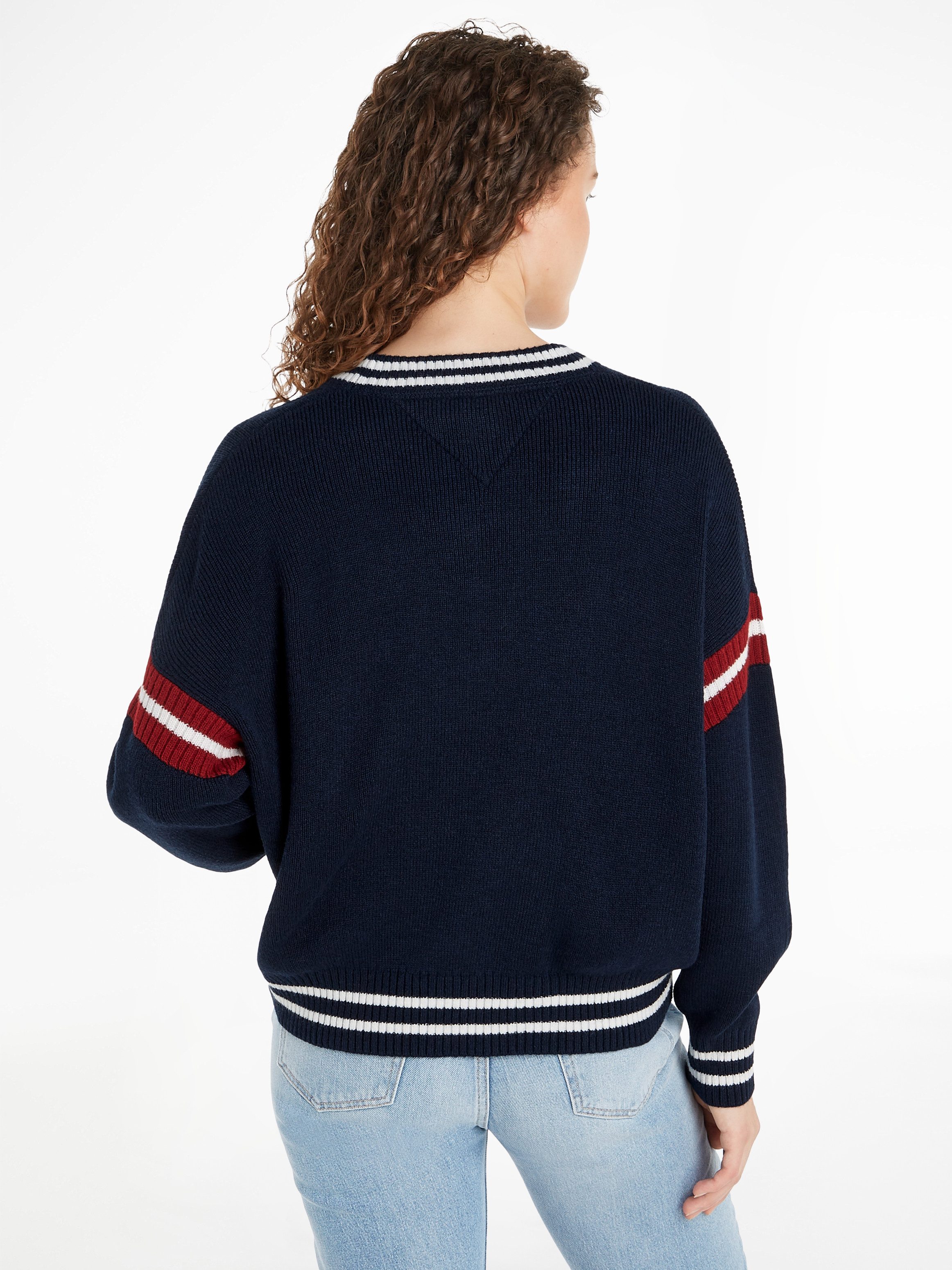 TOMMY JEANS Gebreide trui TJW LETTERMAN SWEATER met geborduurde -vlag