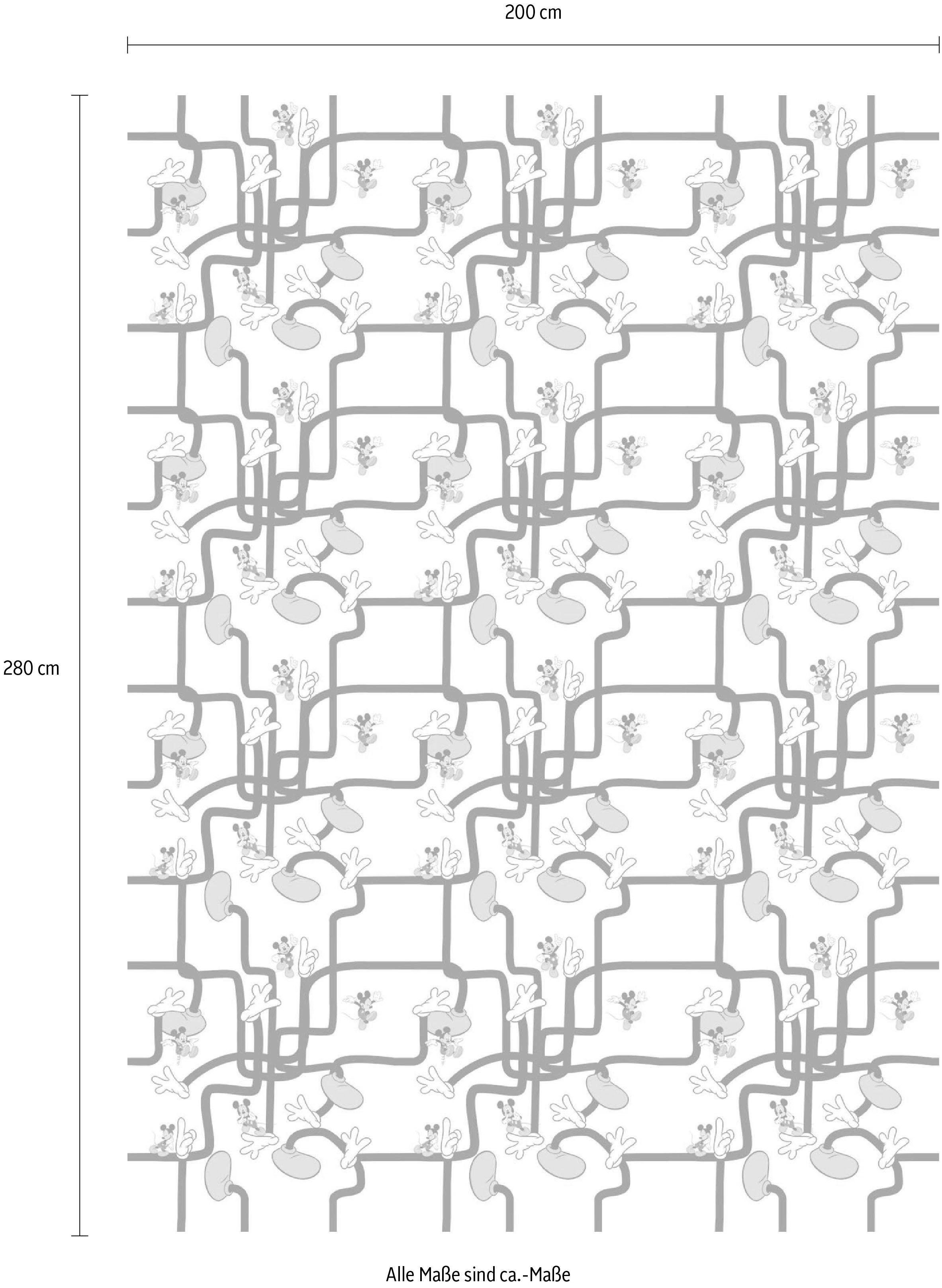 Komar Vliesbehang Digitale print vlies - Mickey Mouse Foot Labyrinth - Afmeting 200 x 280 cm