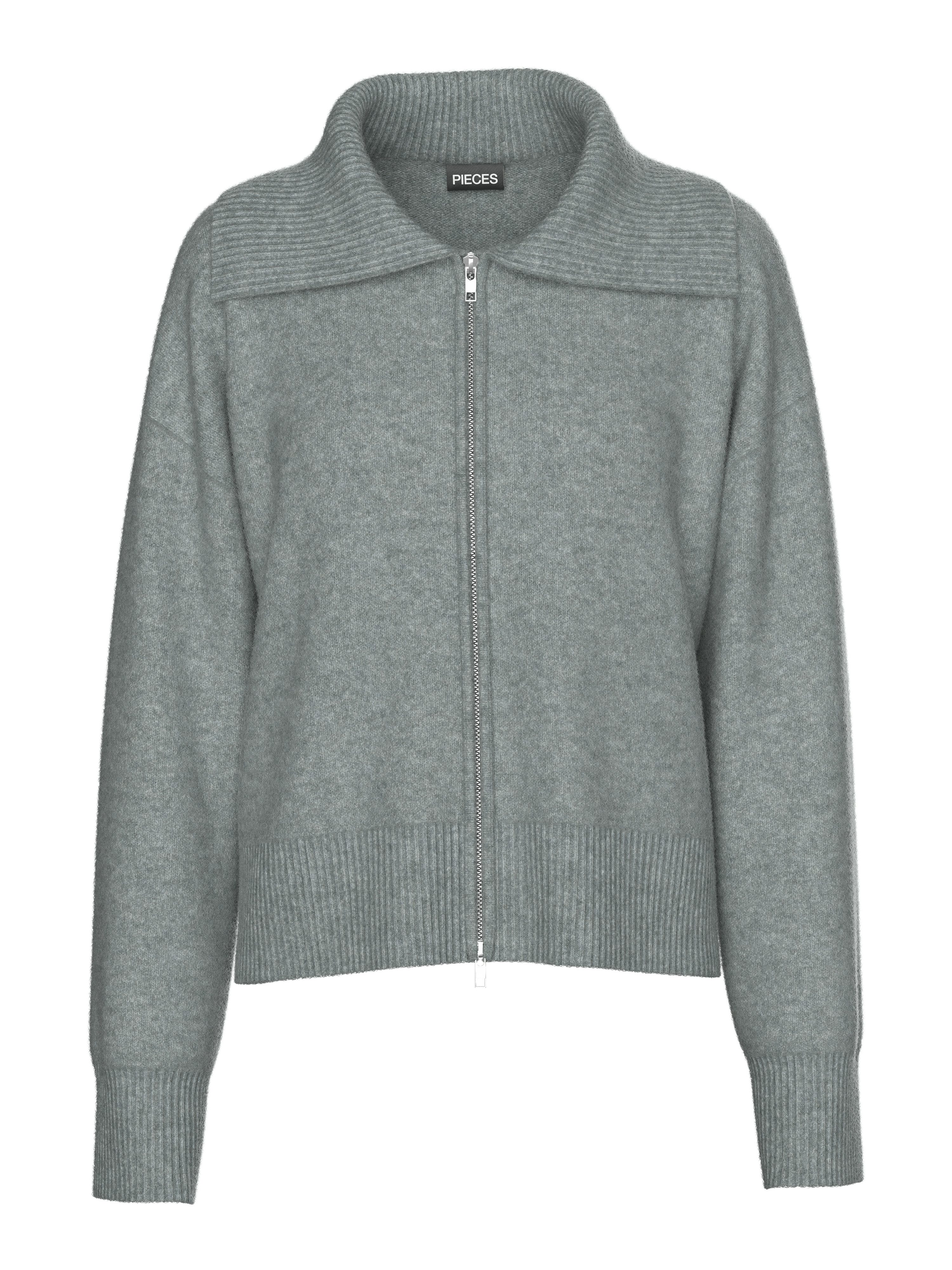 pieces Vest PCMALOU LS ZIP KNIT CARDIGAN NOOS BC