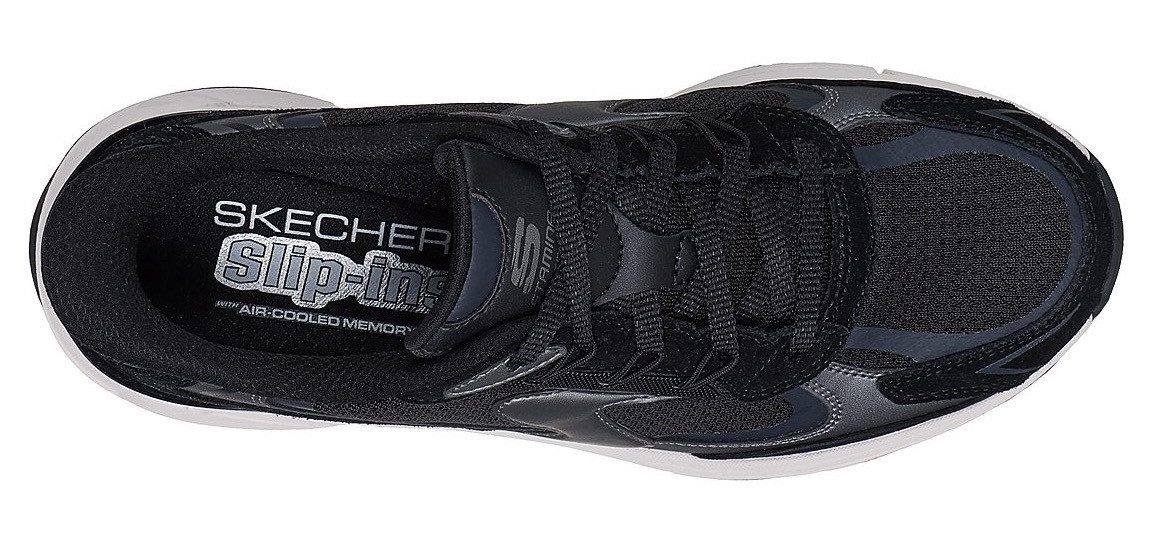 Skechers Slip-on sneakers STAMINA SPORT Retro sneaker, veterschoen met metallic accenten