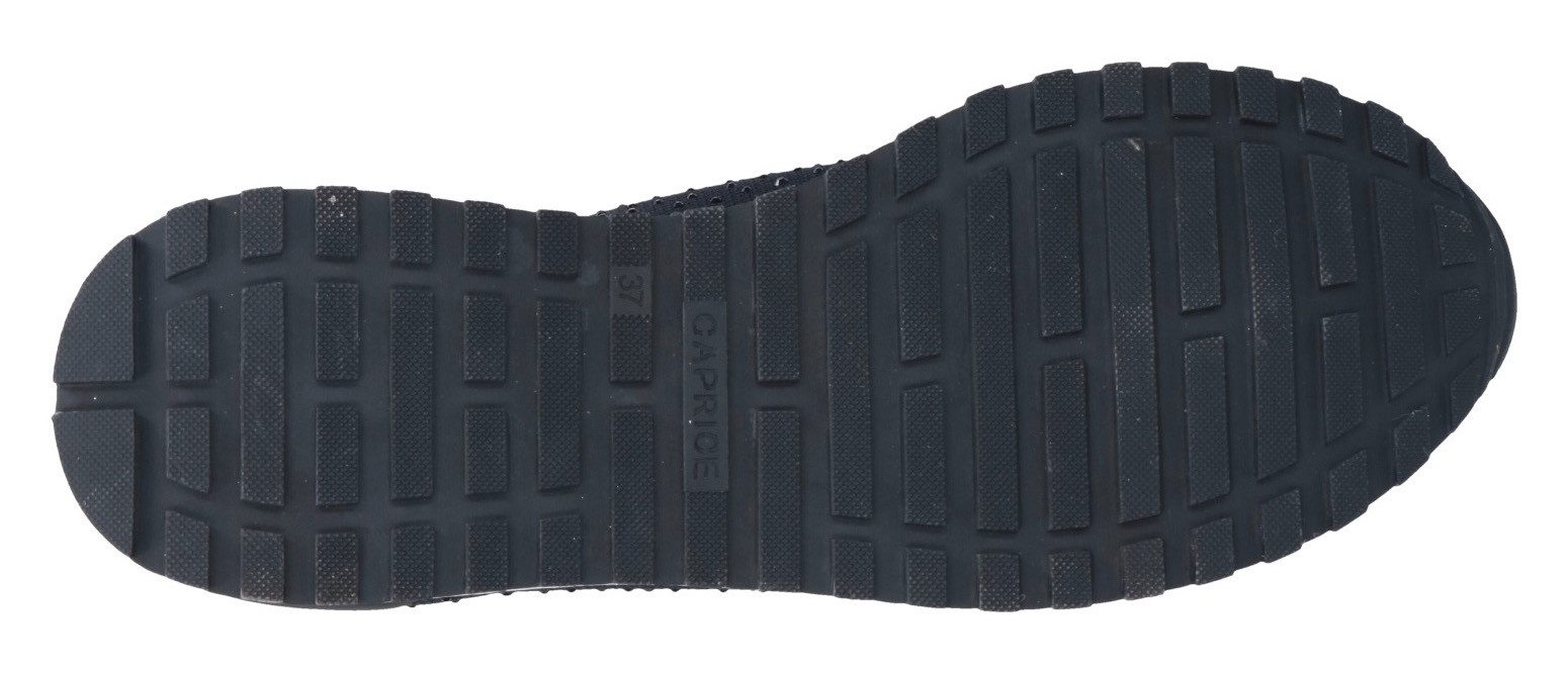 Caprice Slip-on sneakers slipper, vrijetijdsschoen, lage schoen met fonkelende strass-steentjes