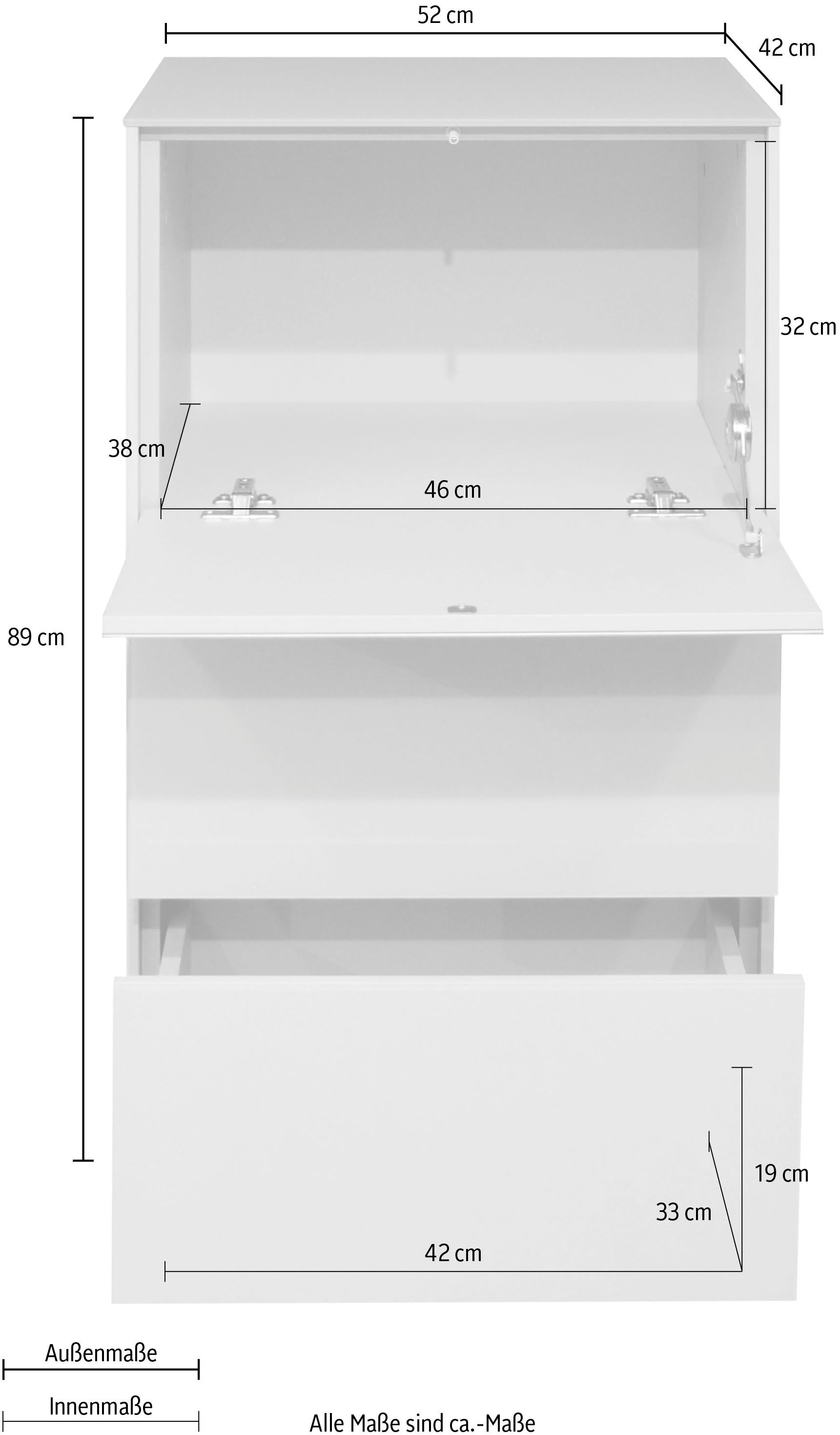 Mäusbacher Kast Imola BESTSELLER! Commode met glasfront en glazen bovenblad