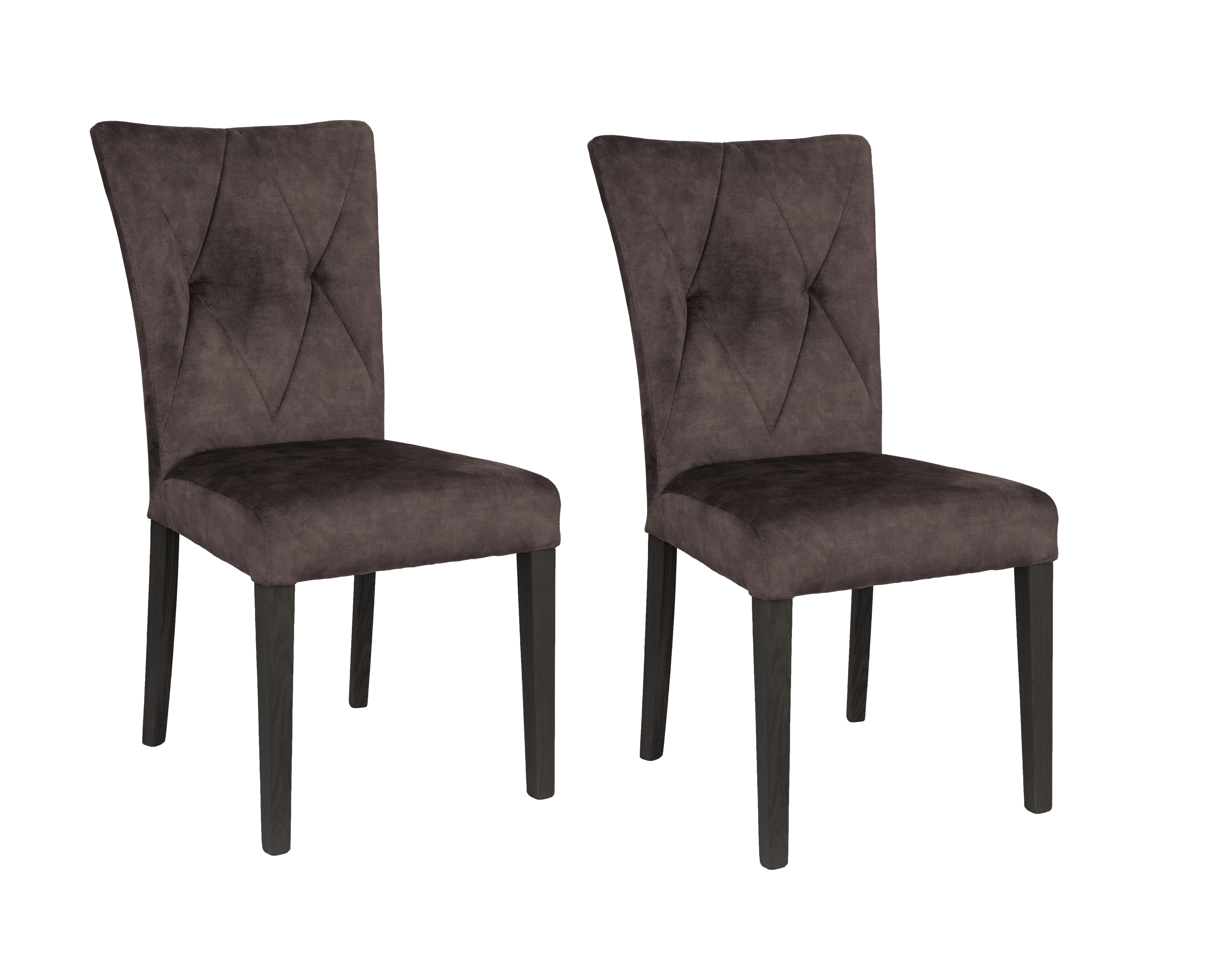 Home affaire Stoel met 4 poten Diamond Zitting en rugleuning zacht verdikt (set, 2 stuks) gestoffeerde stoelen bruin