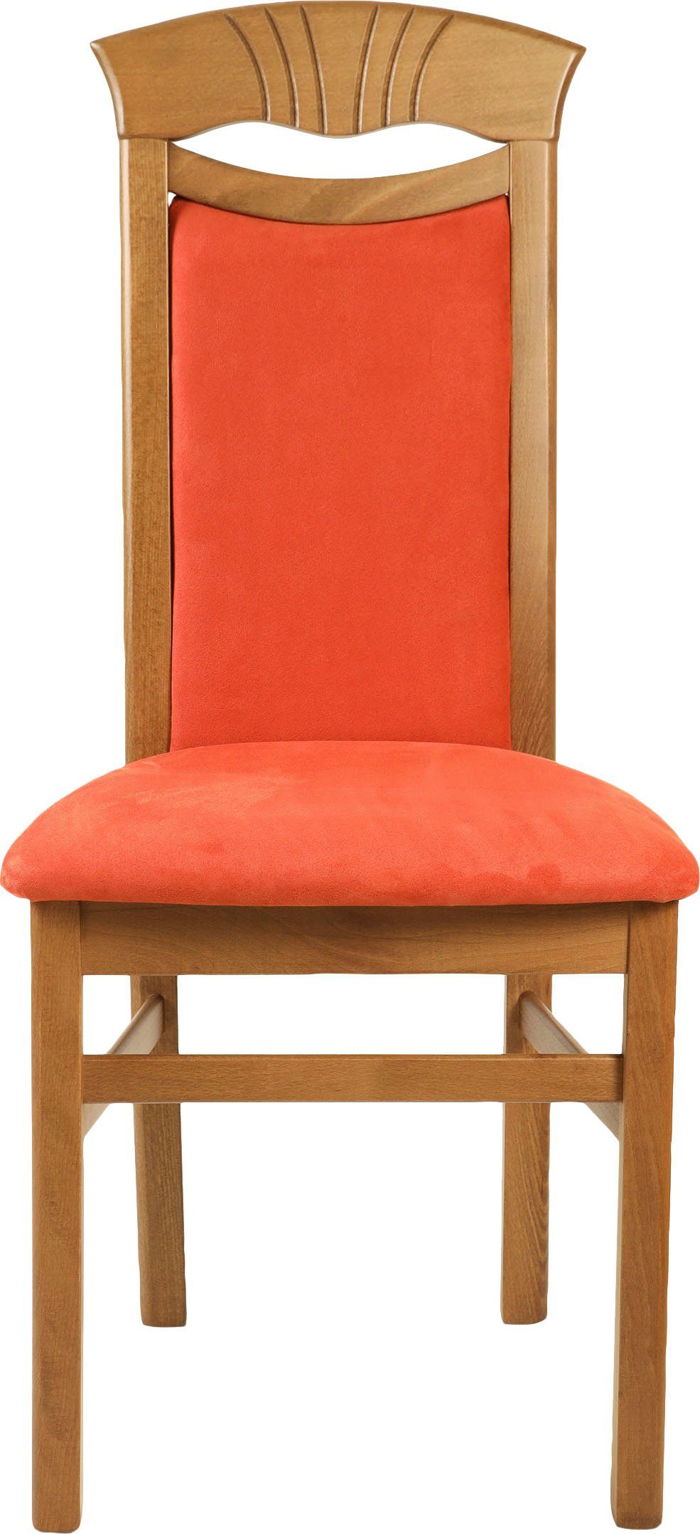 Home affaire Eetkamerstoel Franz slijtvast microvezel, onderstel beuken naturel of wit, houten stoel (set, 2 stuks)