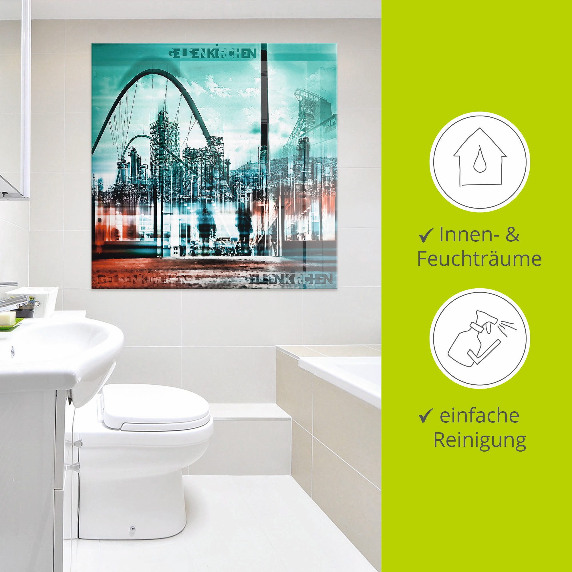Artland Print op glas Gelsenkirchen skyline collage 02