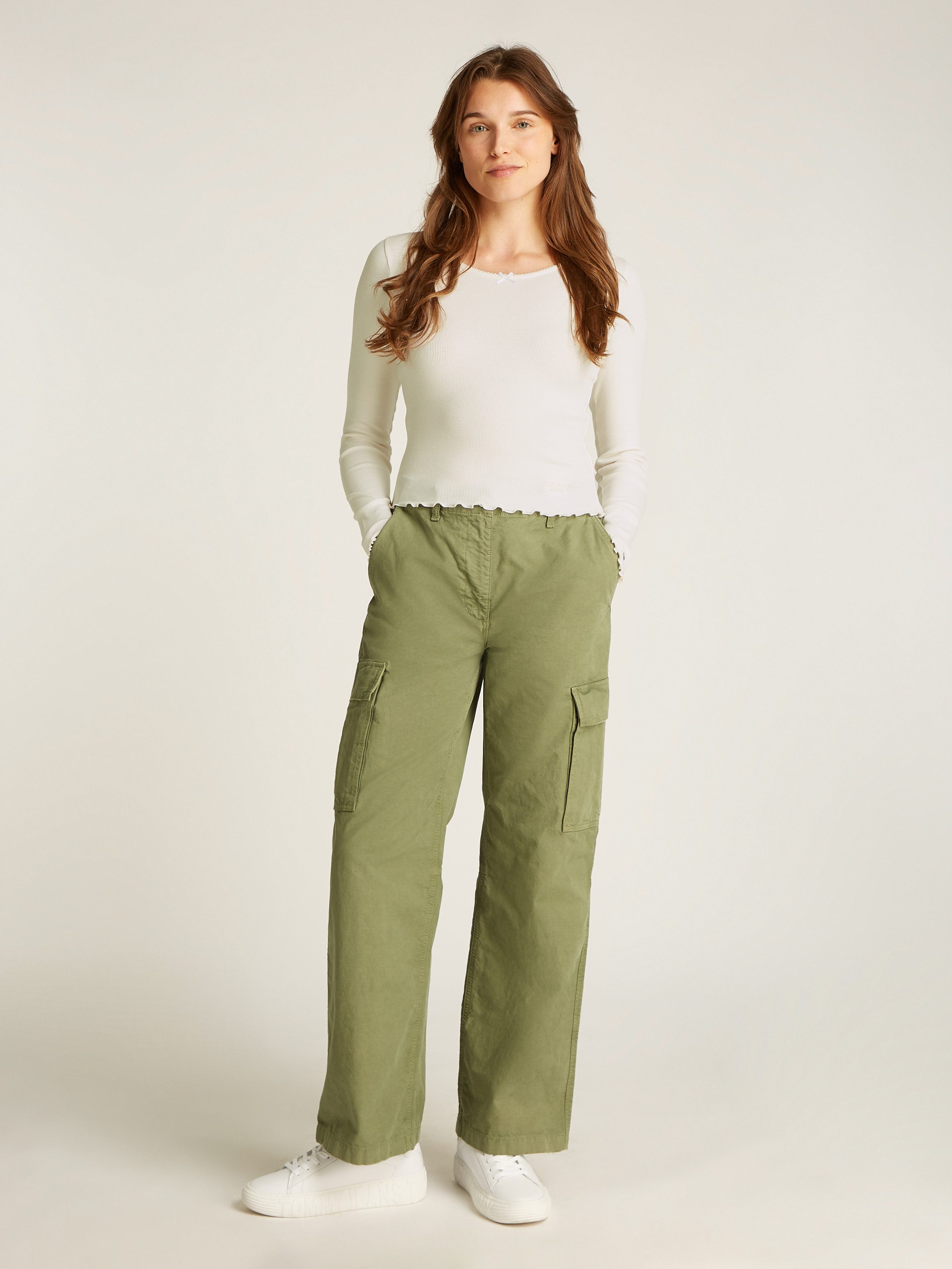 TOMMY JEANS Shirt met lange mouwen TJW SLIM SCALLOP