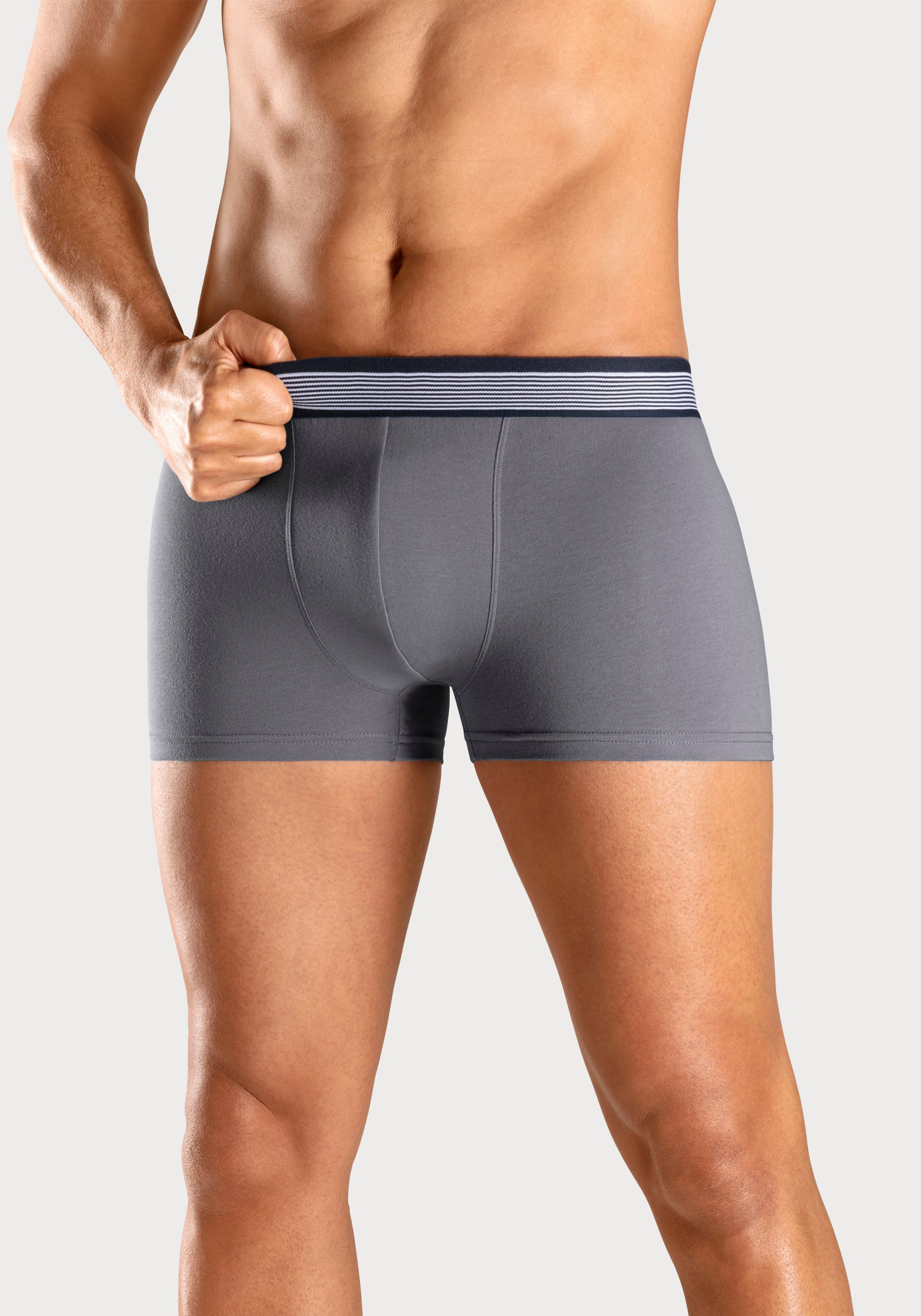 H.I.S Boxershort voor heren met gestreepte weefband (set, 4 stuks)