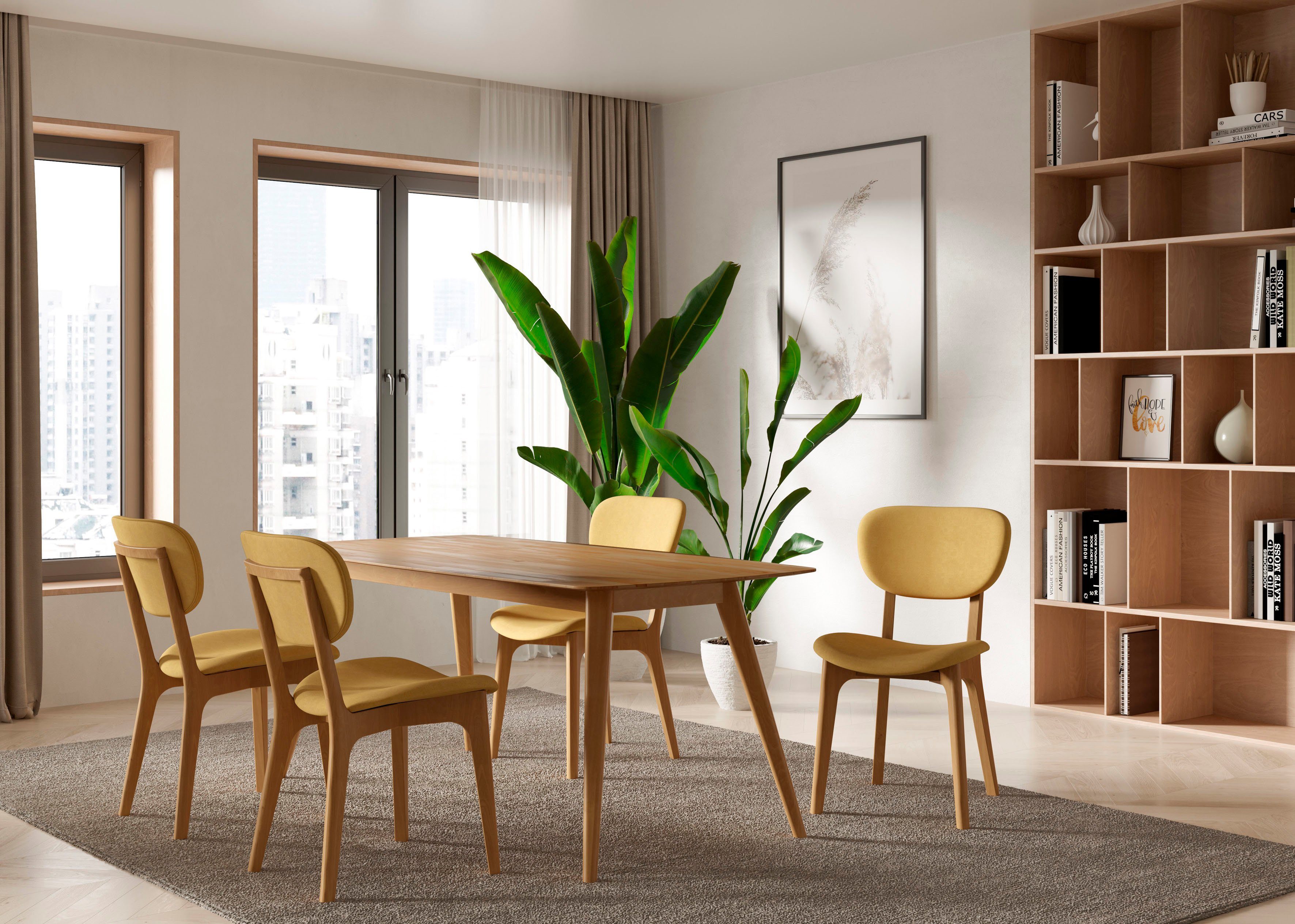 INOSIGN Stoel COZY Made in Italy Frame in beuken, kersen- of notenhout, massief hout, designstoel (set, 2 stuks)