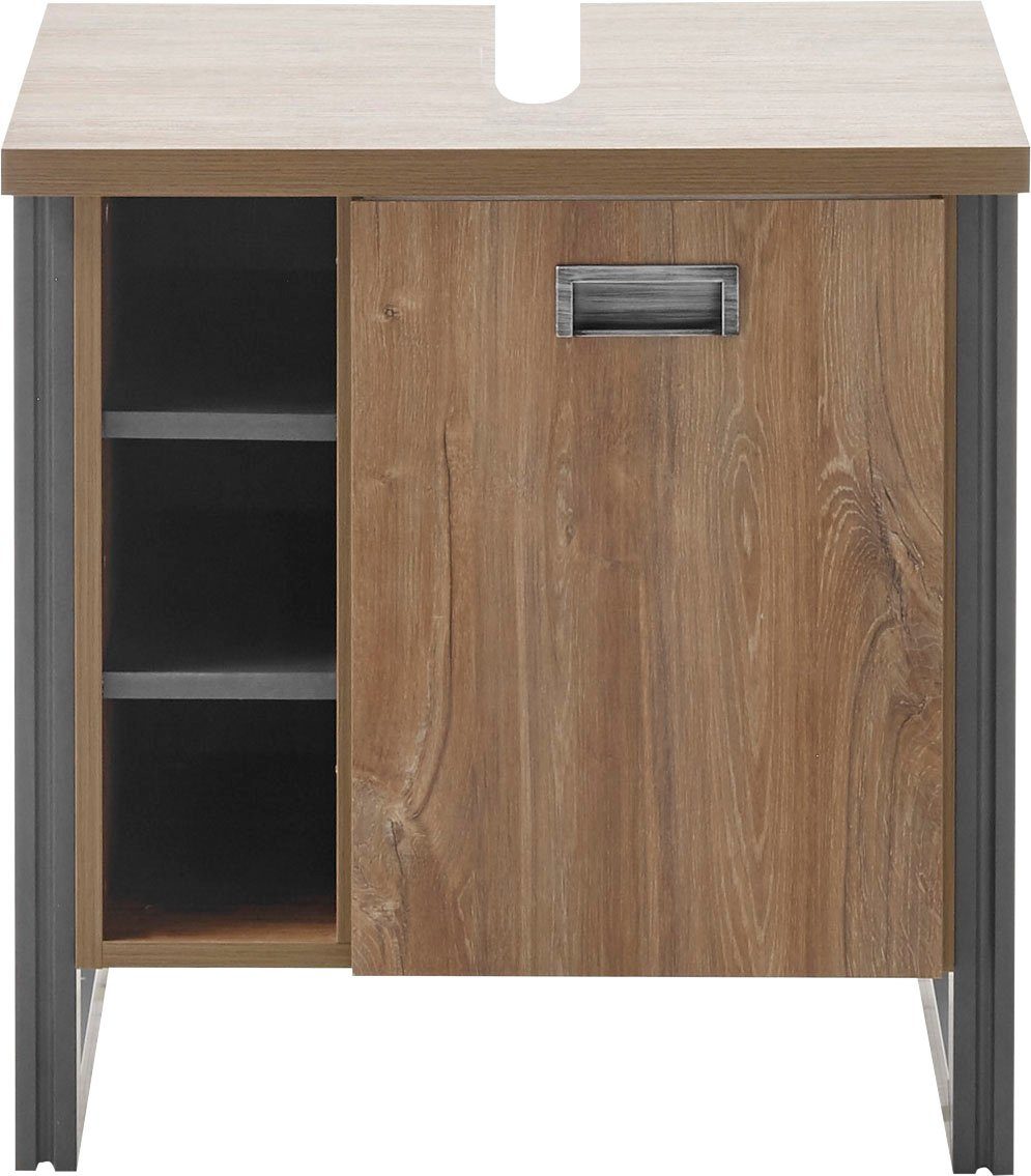 Home affaire Wastafelonderkast Detroit, Waschtisch mit Apothekergriff, Badschrank im Industrialdesign Breedte 61 cm