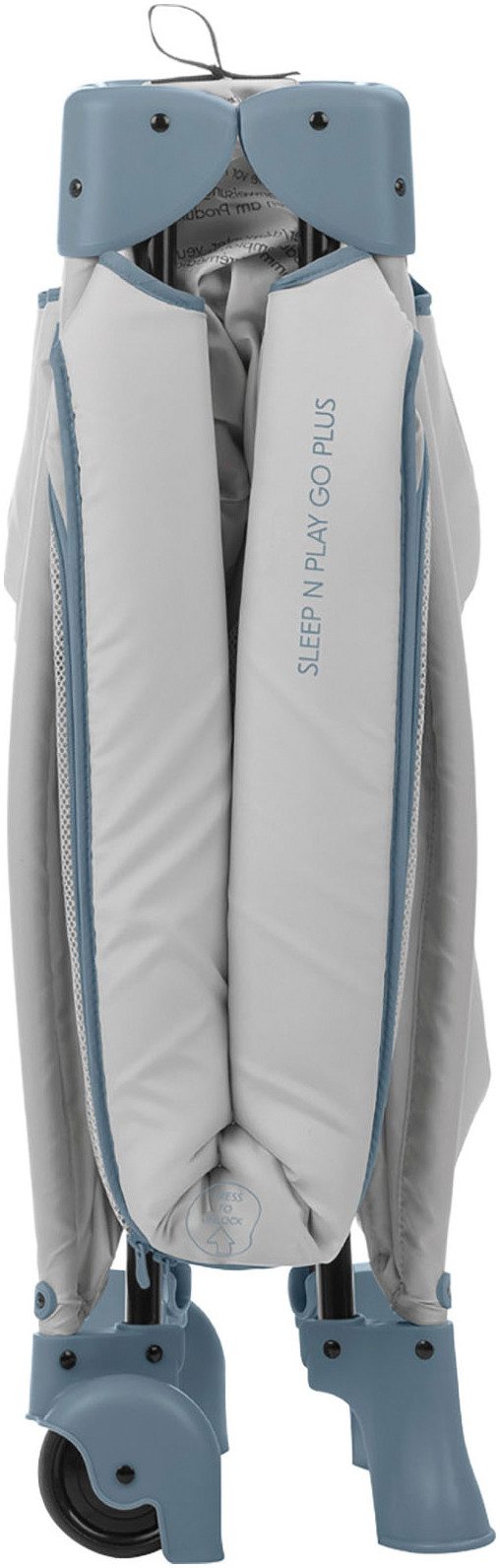 Hauck Baby-campingbed Sleep N Play Go Plus, Dusty Blue met geïntegreerde wielen, voorinstap