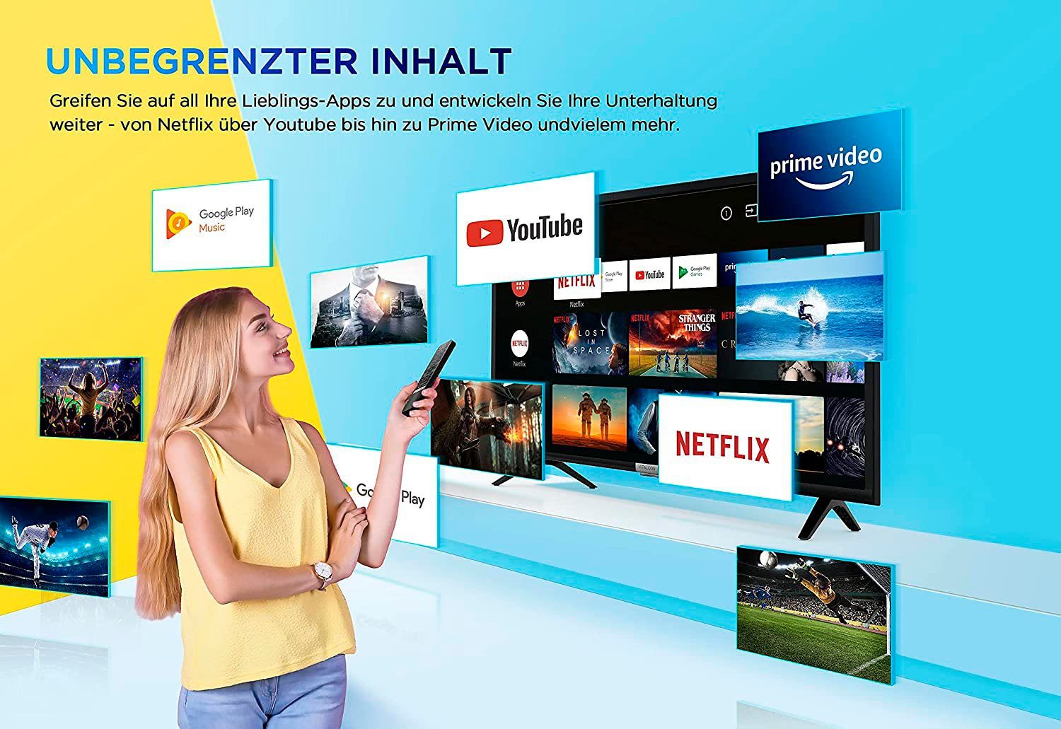 iFFALCON LCD-led-TV 43K610X1, 109,2 cm / 43", 4K Ultra HD, Android TV - Smart TV