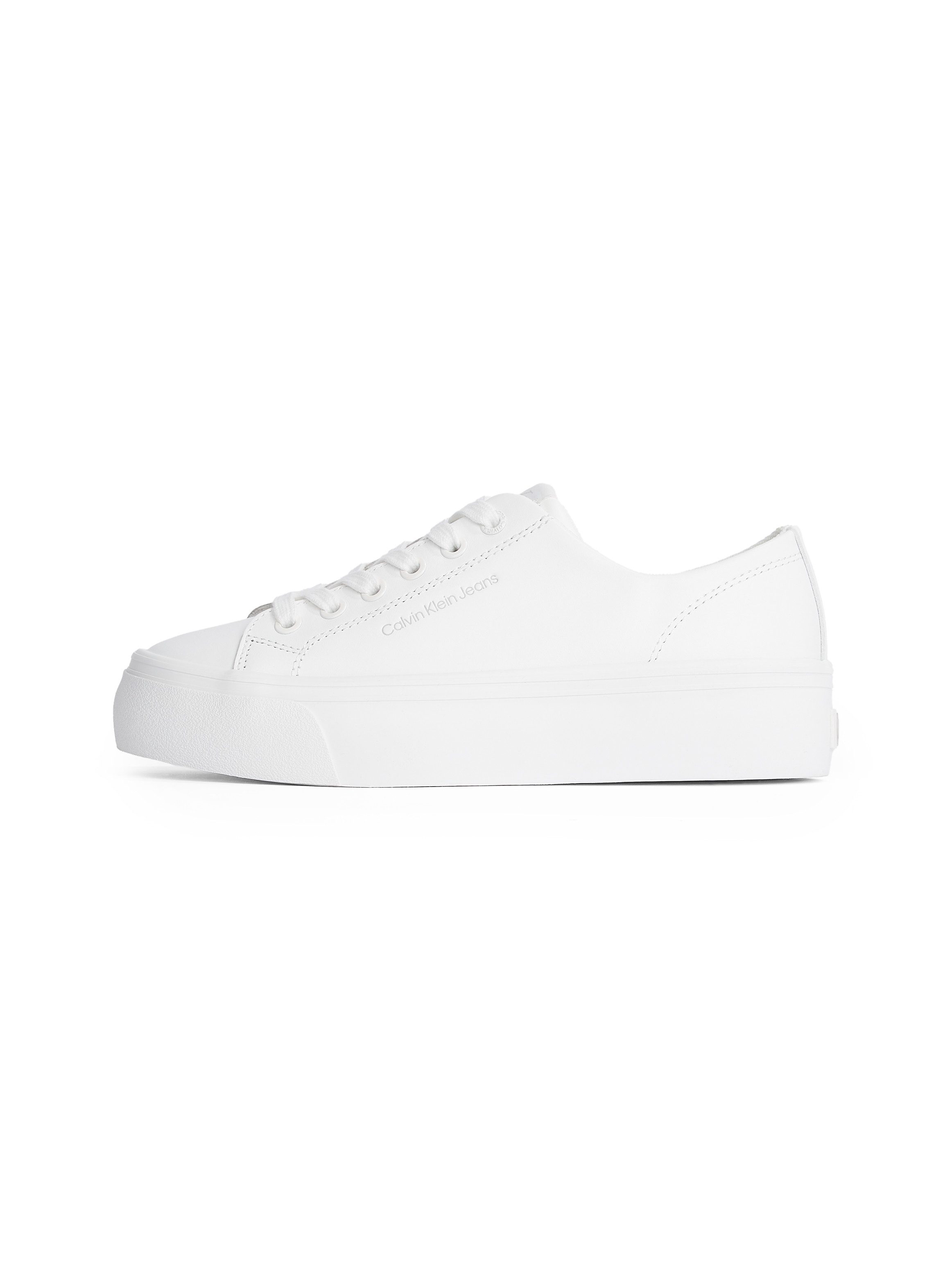 Calvin Klein Plateausneakers VULC FLATFORM LOW MG LTH , veterschoenen, lage schoen, vrijetijdsschoen in klassieke look