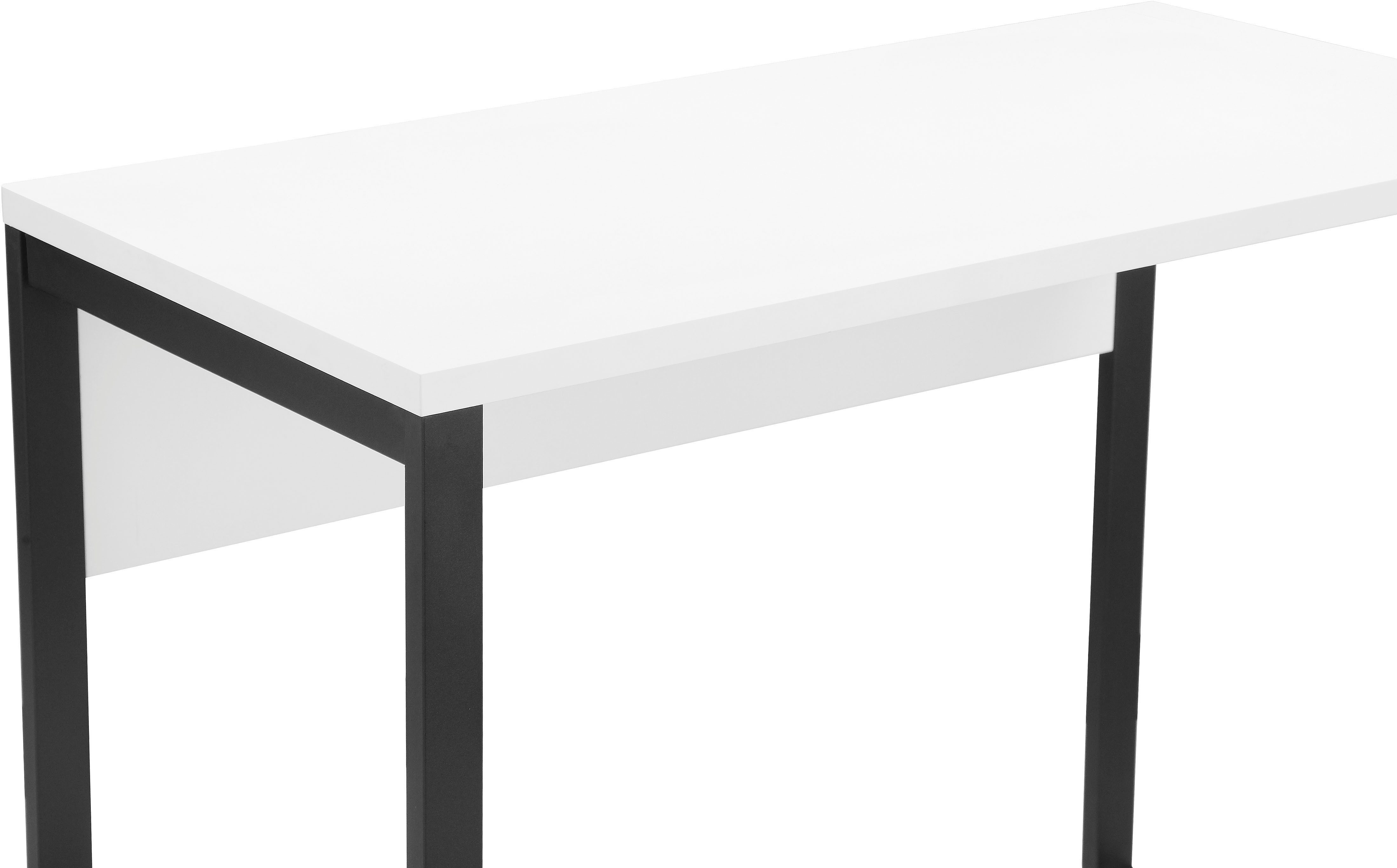 Places of Style Bureau Moid Computertafel, kabeldoorvoer, metalen slede, breedte 100 cm