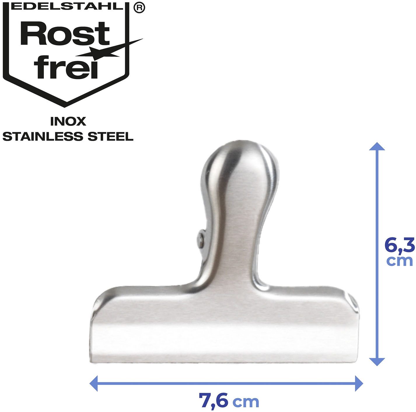 Maximex Sluitklem Roestvrij staal Sluitclips voor voedselverpakkingen, sluiten aroma vers (set, 10-delig)