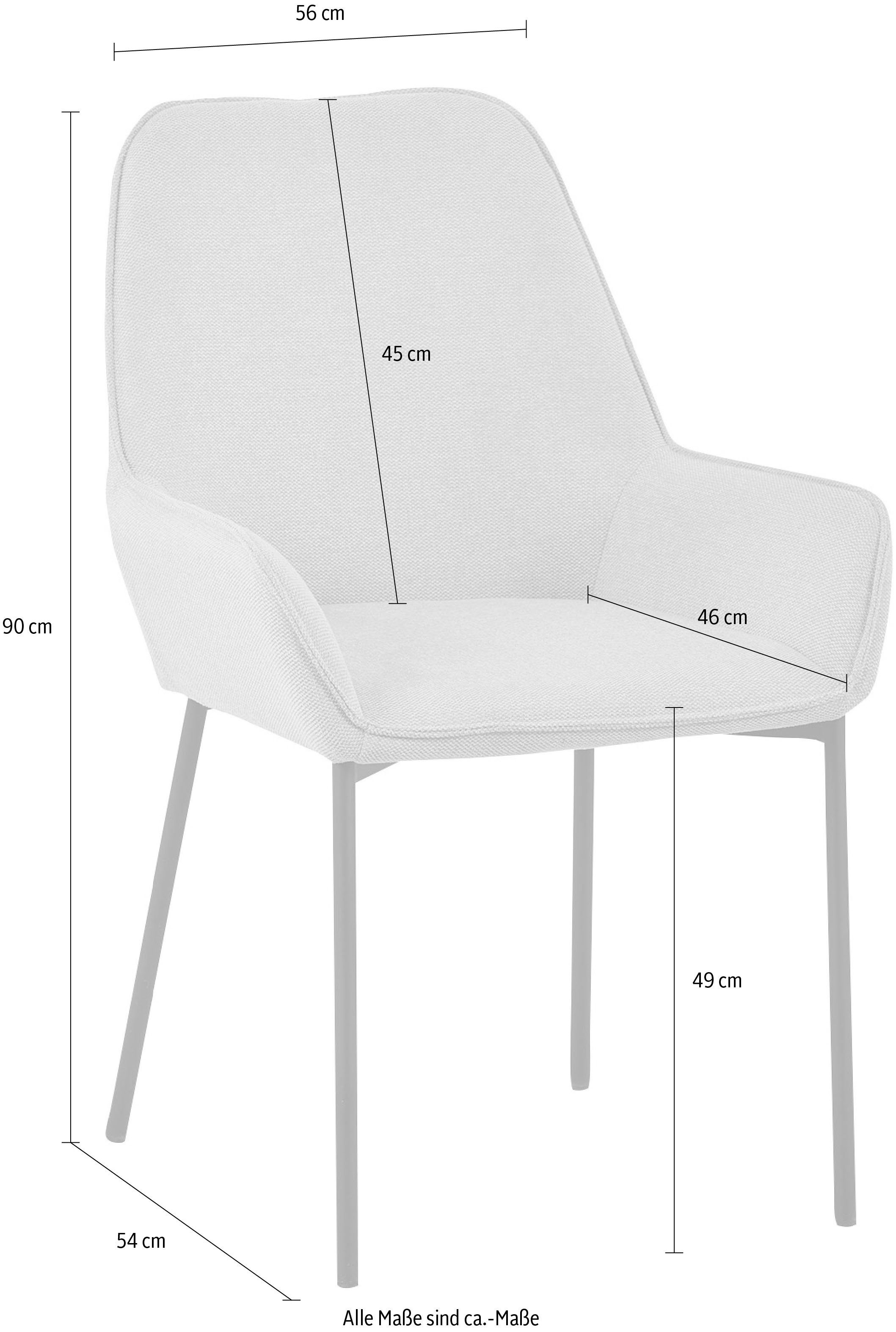 SalesFever Eetkamerstoel Bekleding van structuurstof (set, 2 stuks)
