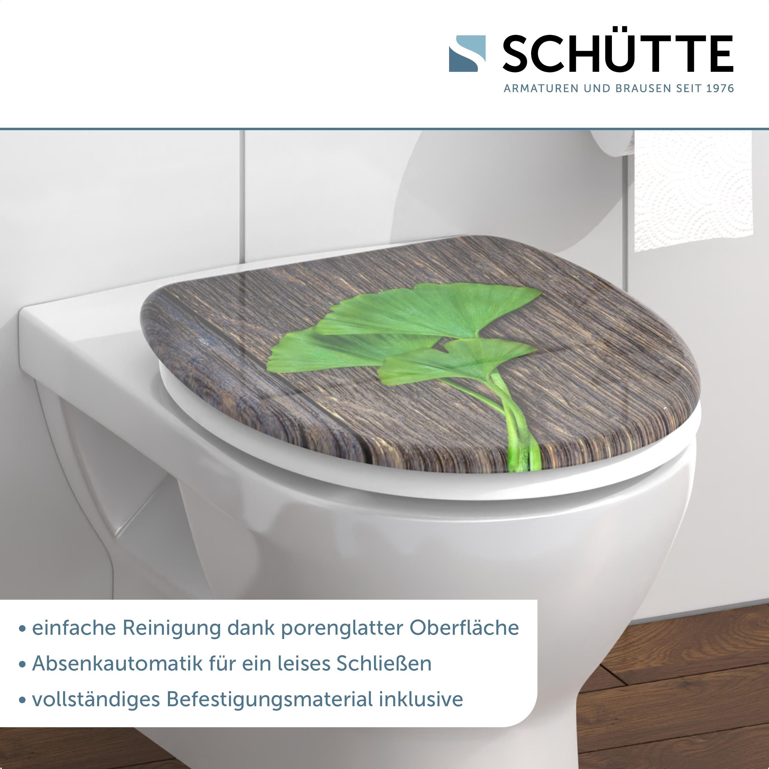 Schütte Toiletzitting Gingko & Wood Duroplast, met softclosemechanisme