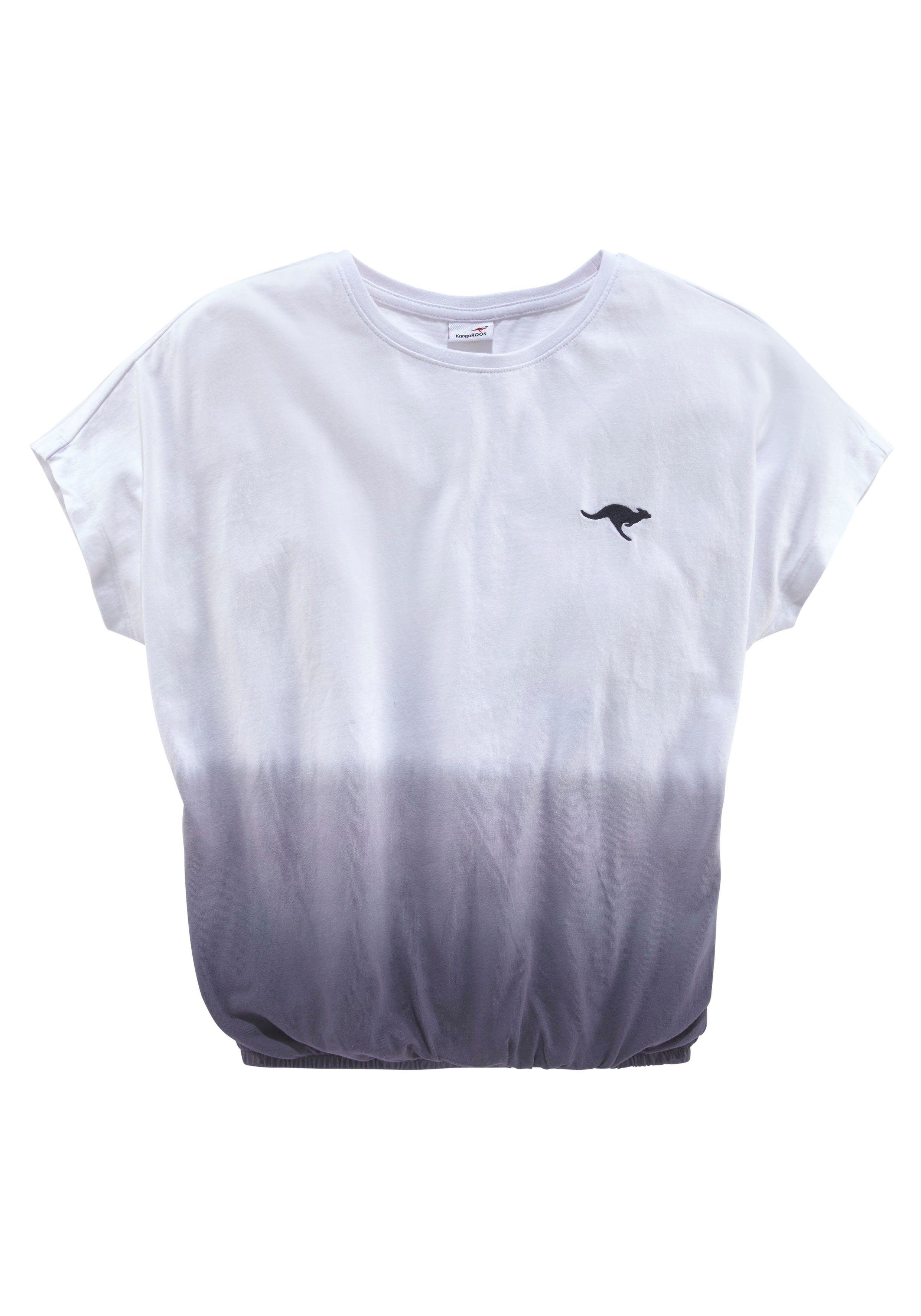 KangaROOS T-shirt Korte mouwen, wijde vleermuismouwen, modieuze batikprint