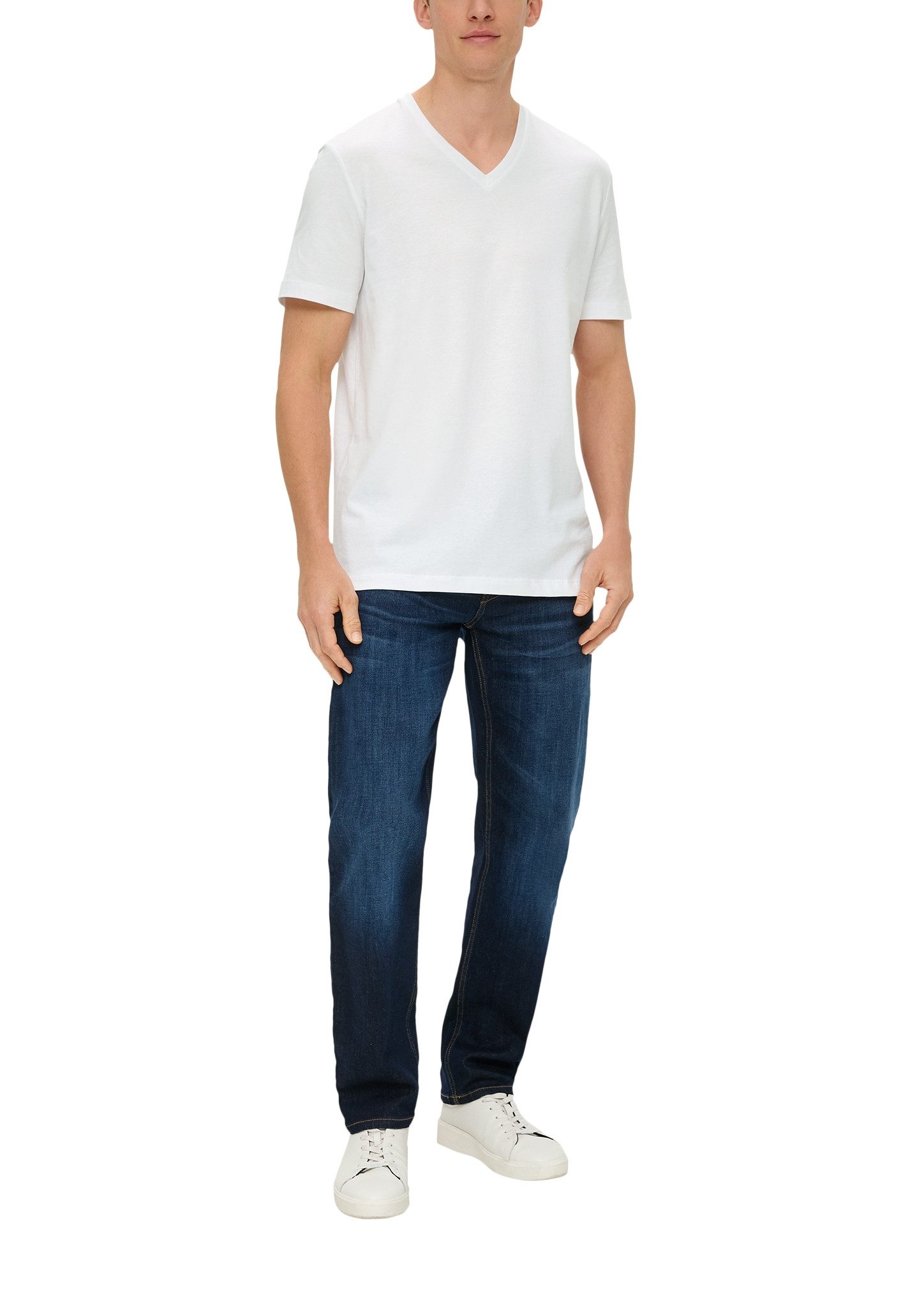 s.Oliver Shirt met V-hals van puur katoen