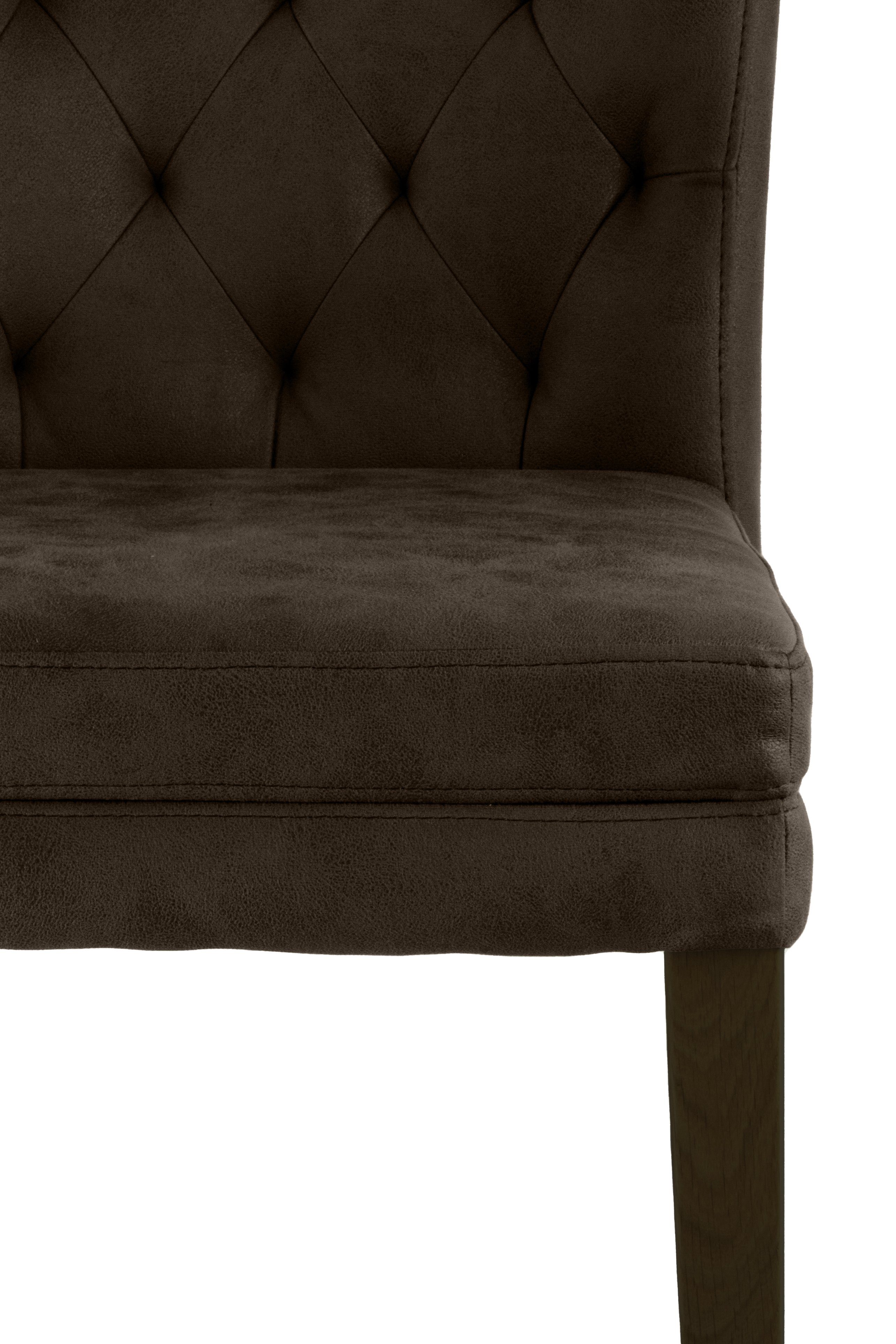 Home affaire Stoel met 4 poten Colorado prettige bekleding, frame massief hout wengé of naturel-eiken (set, 2 stuks)