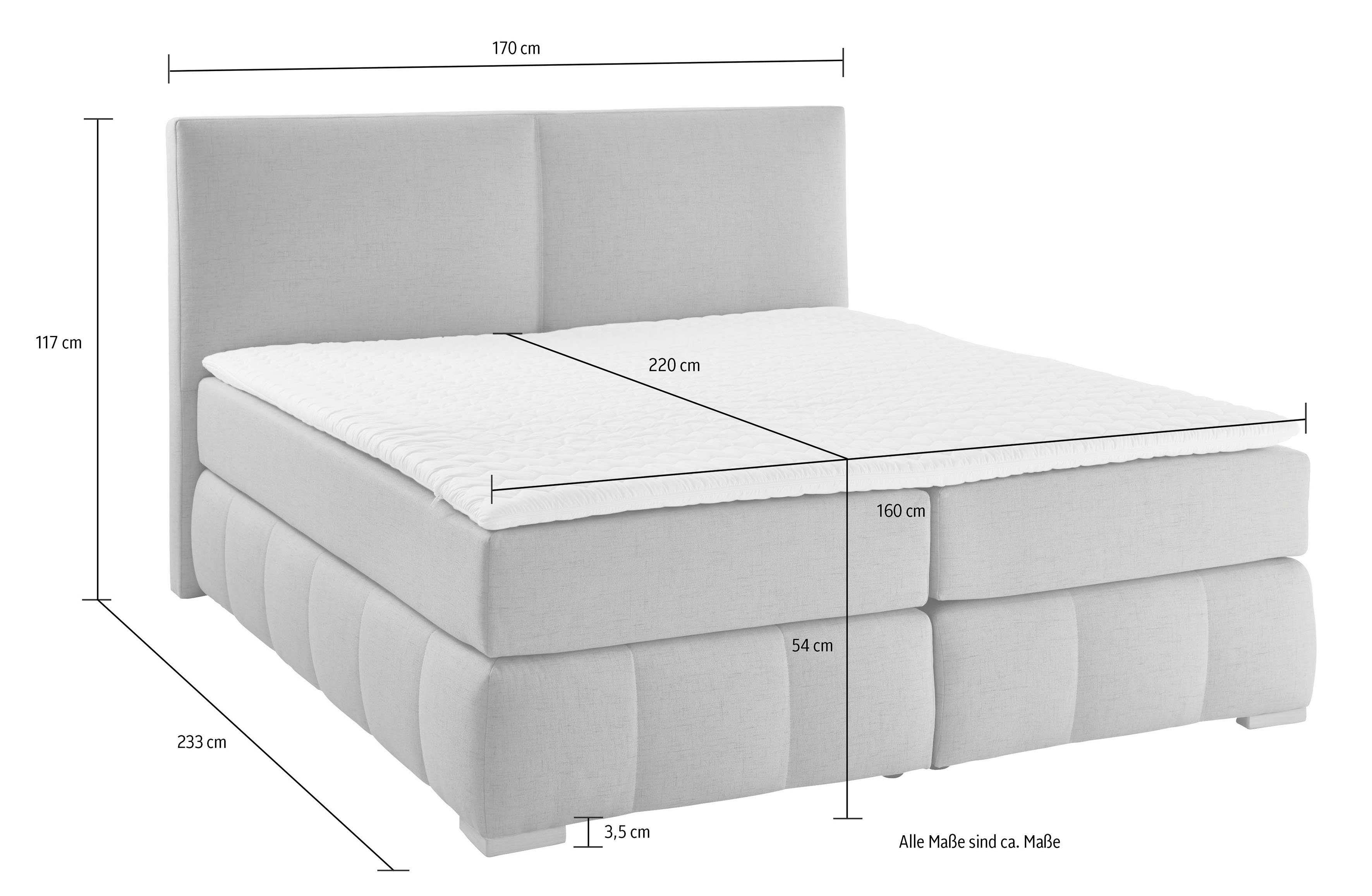 Guido Maria Kretschmer Home&Living Boxspring Wehma incl. matrastopper voor 3 verschillende matrassen, ook in fluwelen stof