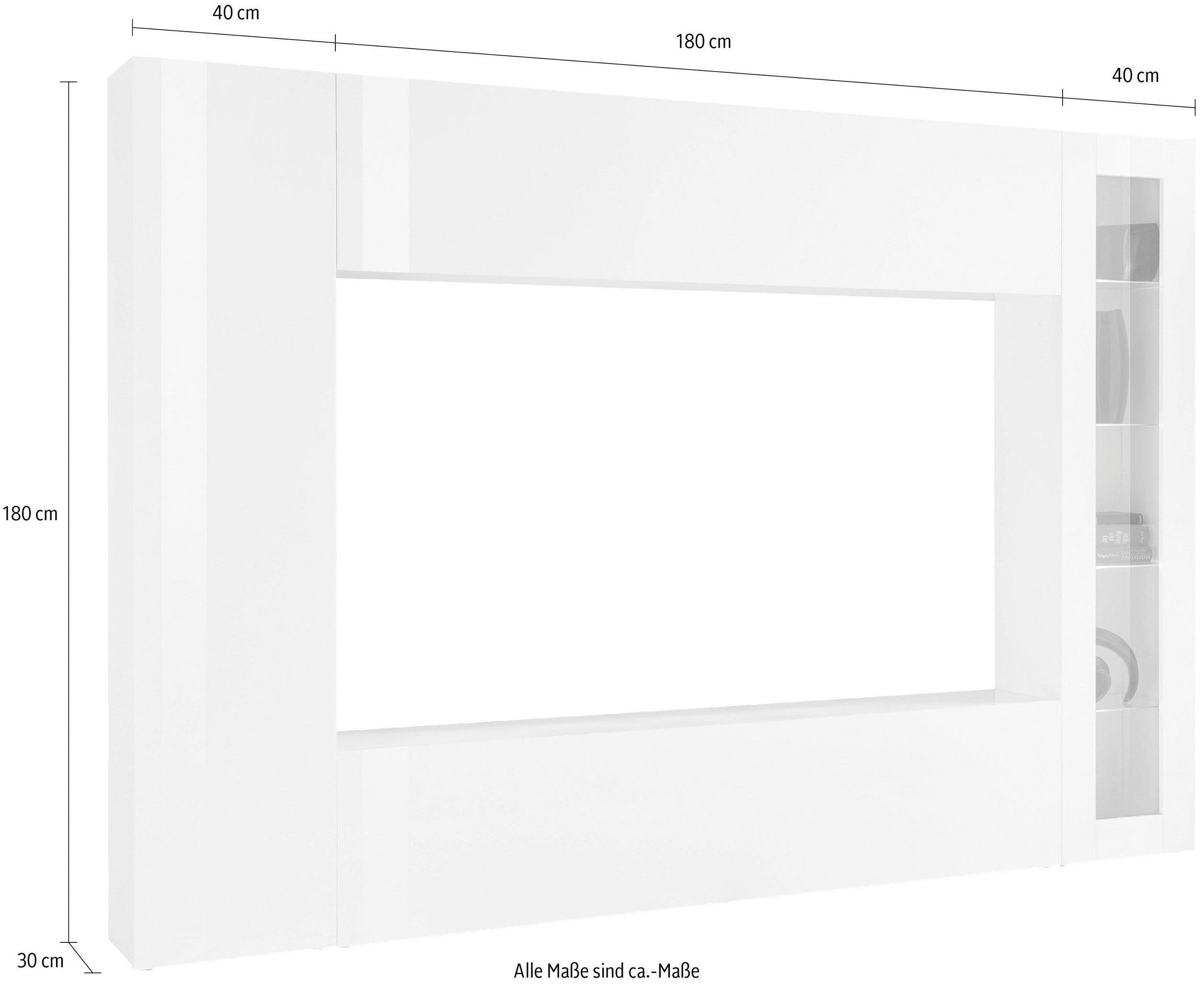 INOSIGN Wandmeubel Maruska Front/ romp hoogglans-wit (set, 4-delig)