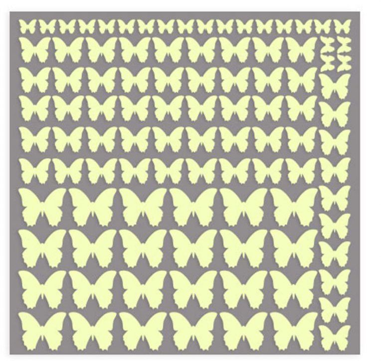 Wall-Art Wandfolie Lichtgevende sticker vlinders (1 stuk)