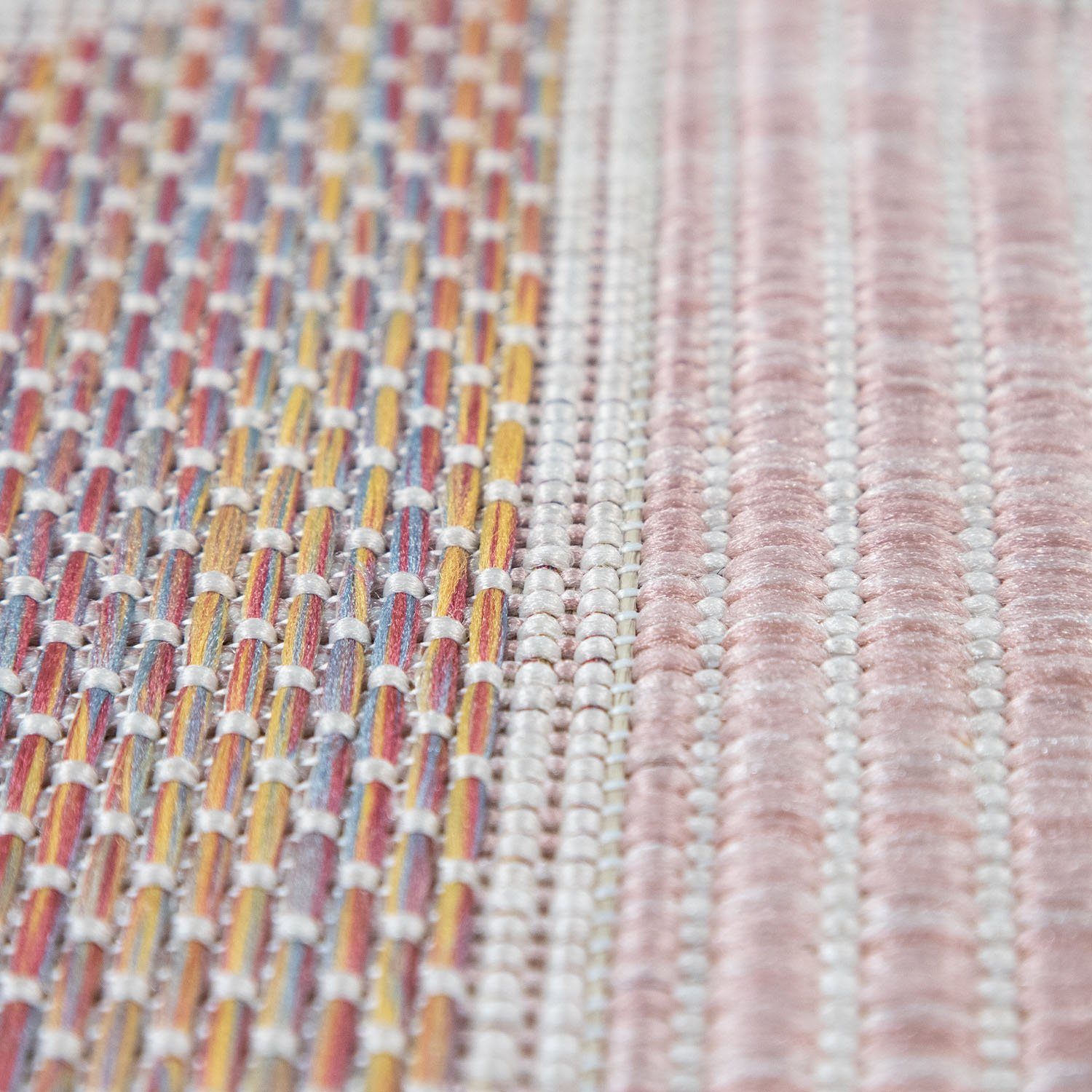 Paco Home Vloerkleed Kuba 130 Platweefsel, modern design, pastelkleuren, geschikt voor buiten