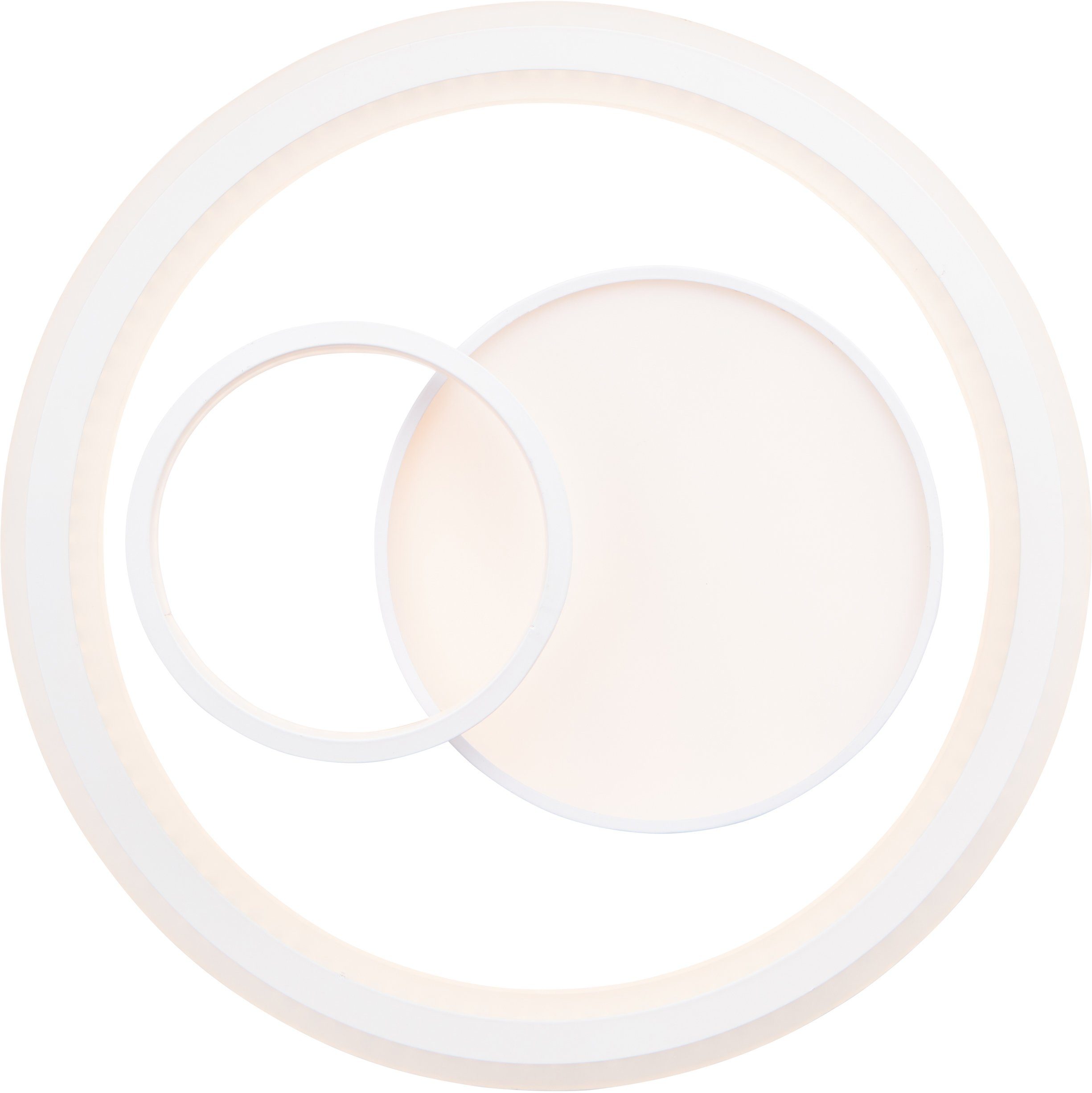 Brilliant Leuchten Led-plafondlamp Sigune Ø 40 cm, dimbaar, CCT, 4800 lm, afstandsbediening, metaal, wit/zwart (1 stuk)