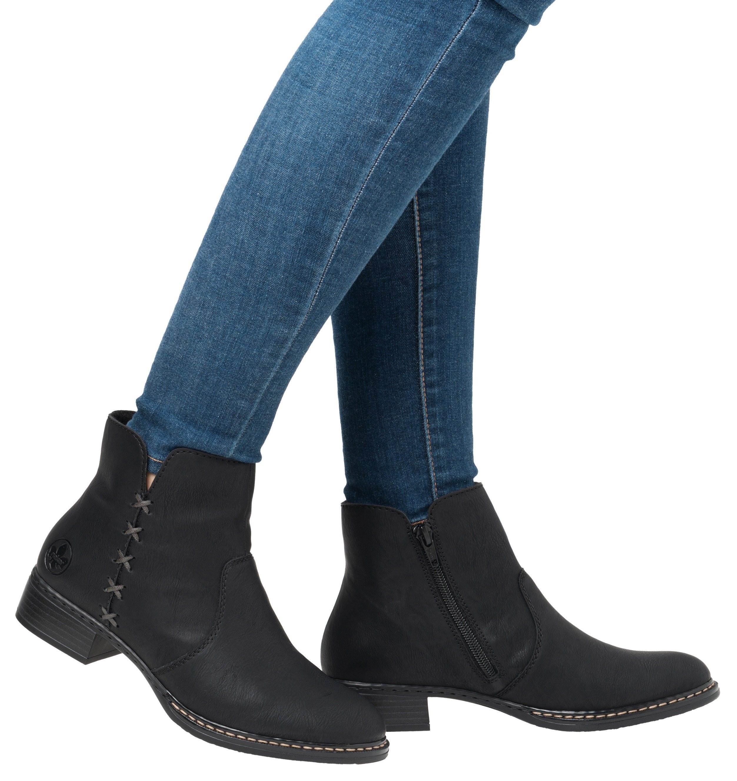Rieker Laarsjes , ritssluiting-enkellaars, ankleboots met blokhak