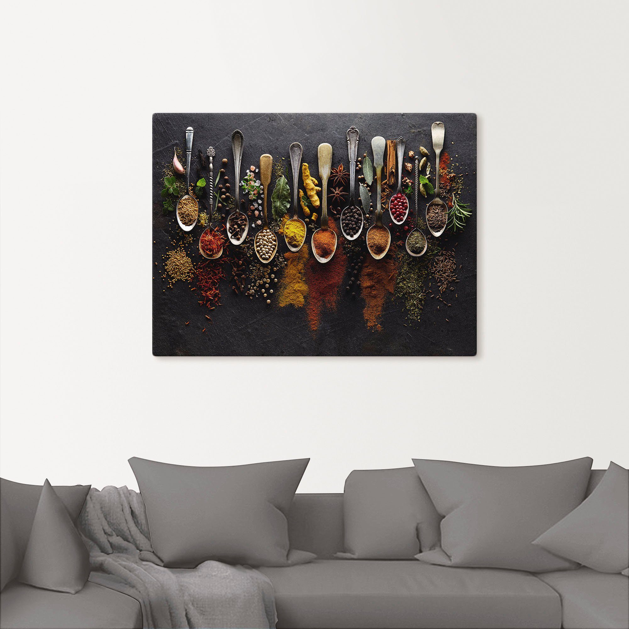 Artland Artprint Kruiden specerijen leisteen als artprint van aluminium, artprint voor buiten, artprint op linnen, poster, muursticker