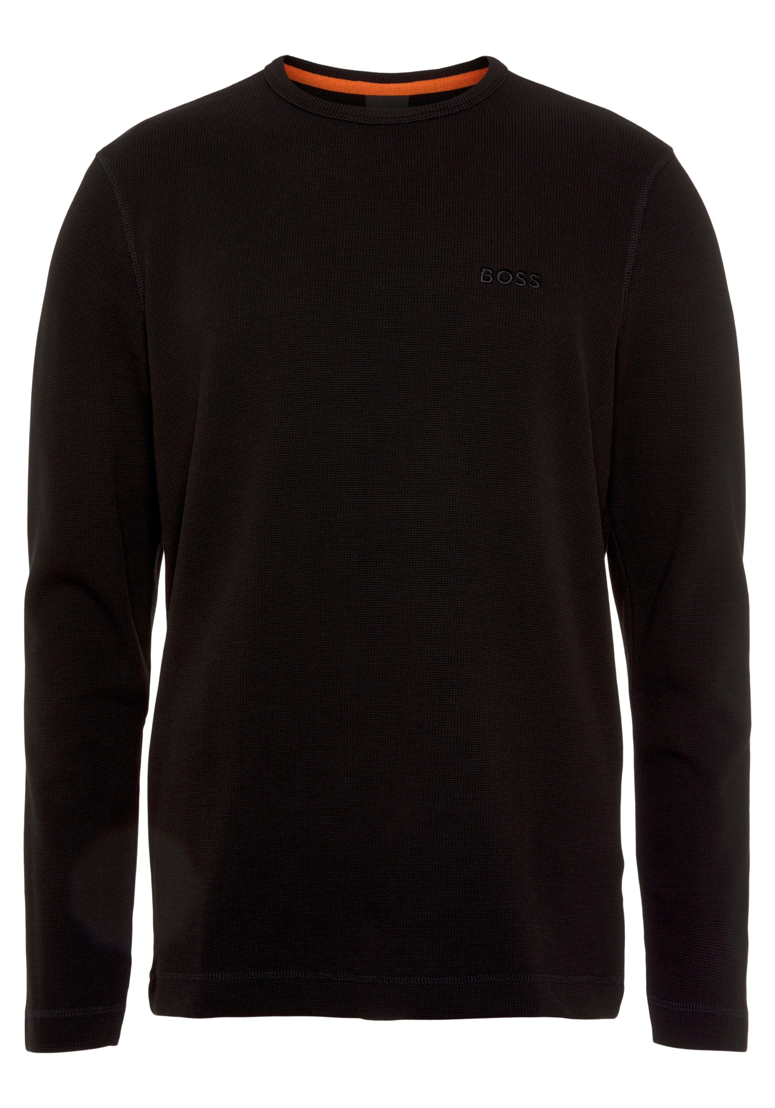 Boss Orange Shirt met lange mouwen en labelstitching model 'Tempesto'