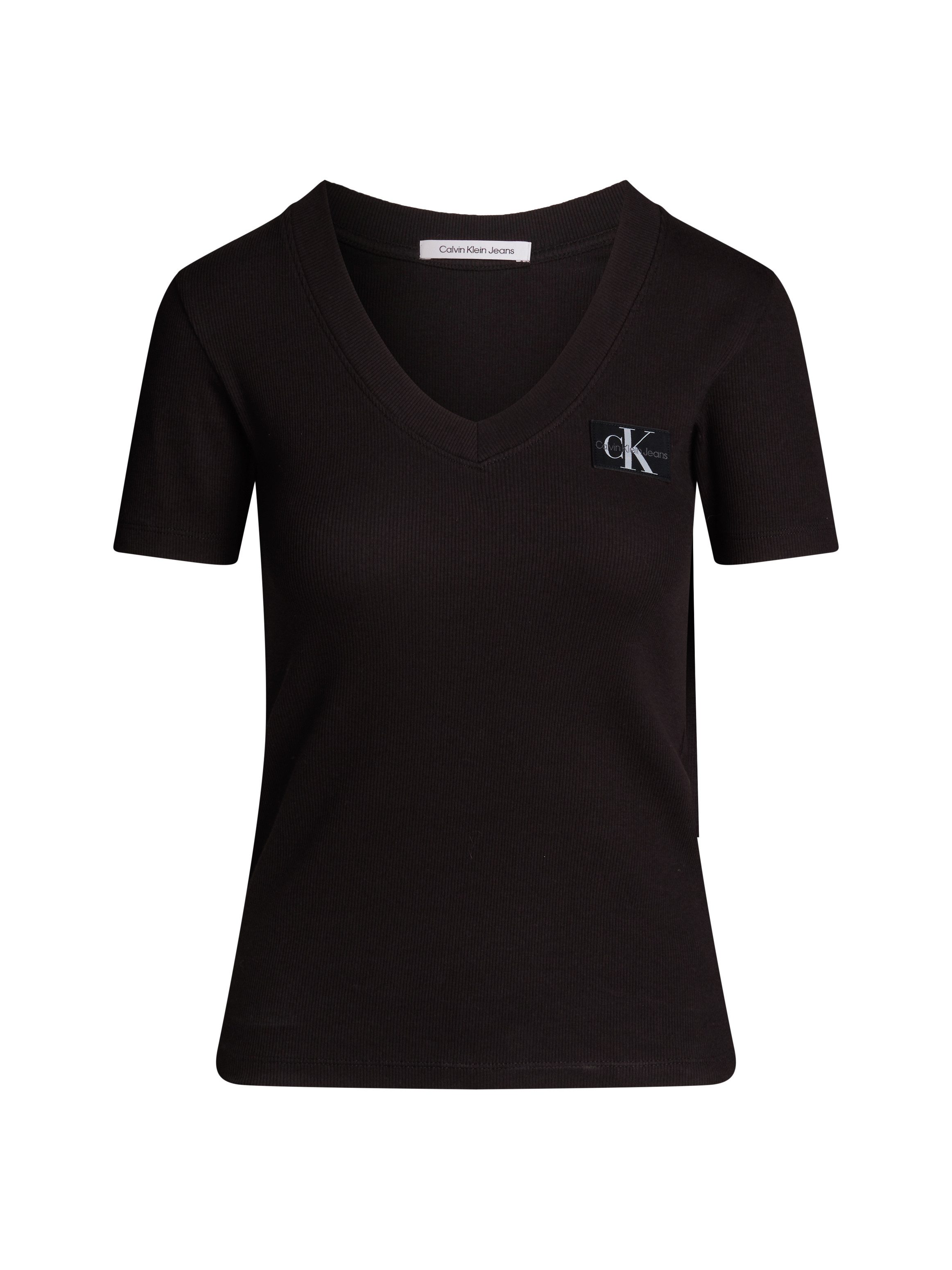 Calvin Klein T-shirt WOVEN LABEL RIB V-NECK TEE