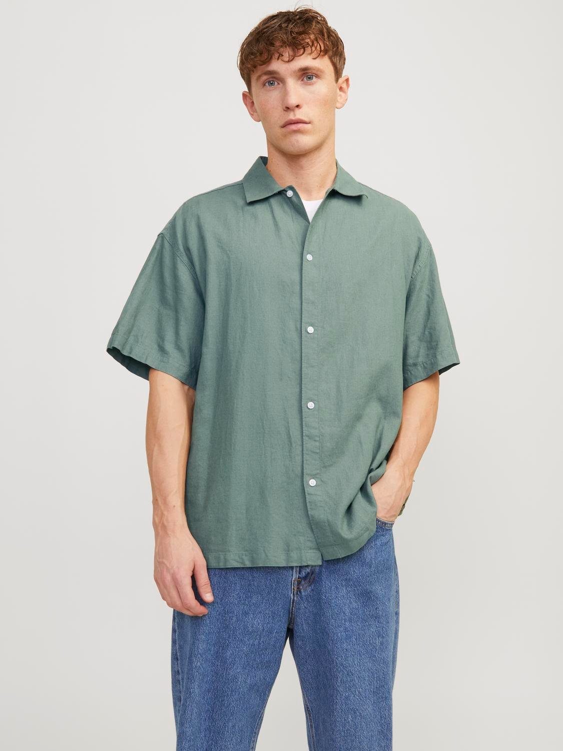 Jack & Jones Overhemd met korte mouwen JORFARO LINEN OVERSIZED SHIRT SS SN