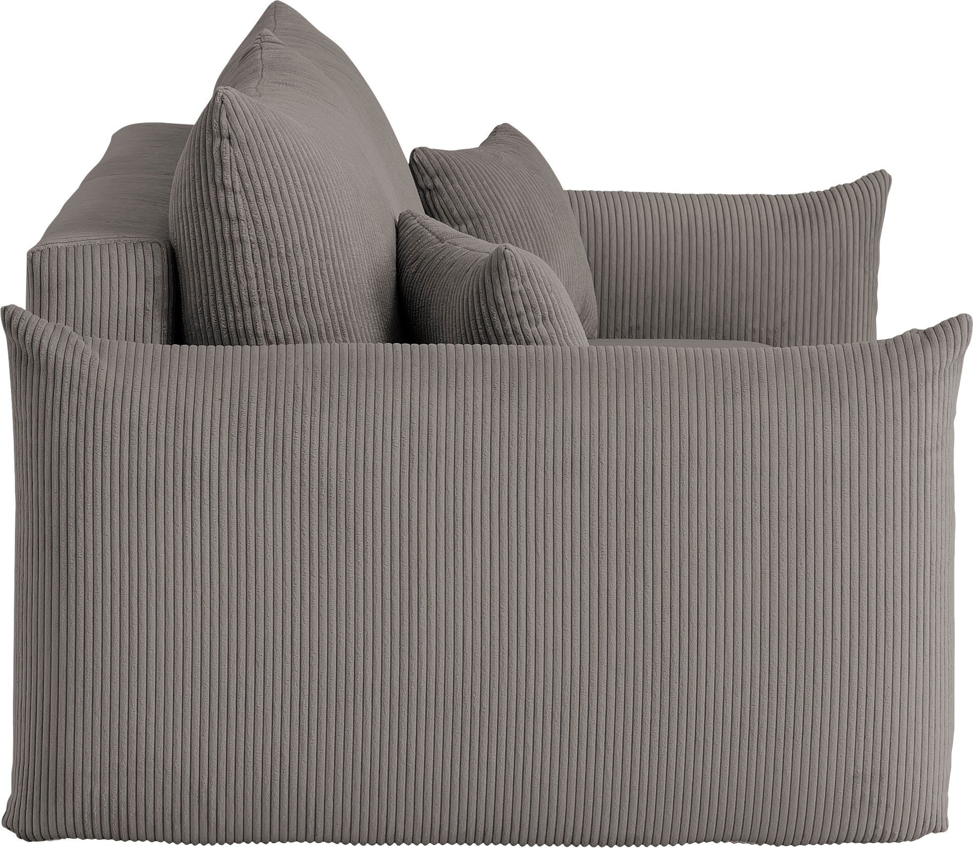 INOSIGN 3-zitsbank MAVAS slaapbank met bedlade ca. 240/108 cm (ligoppervlak 212/145 cm), ribfluweel, chenille, structuur