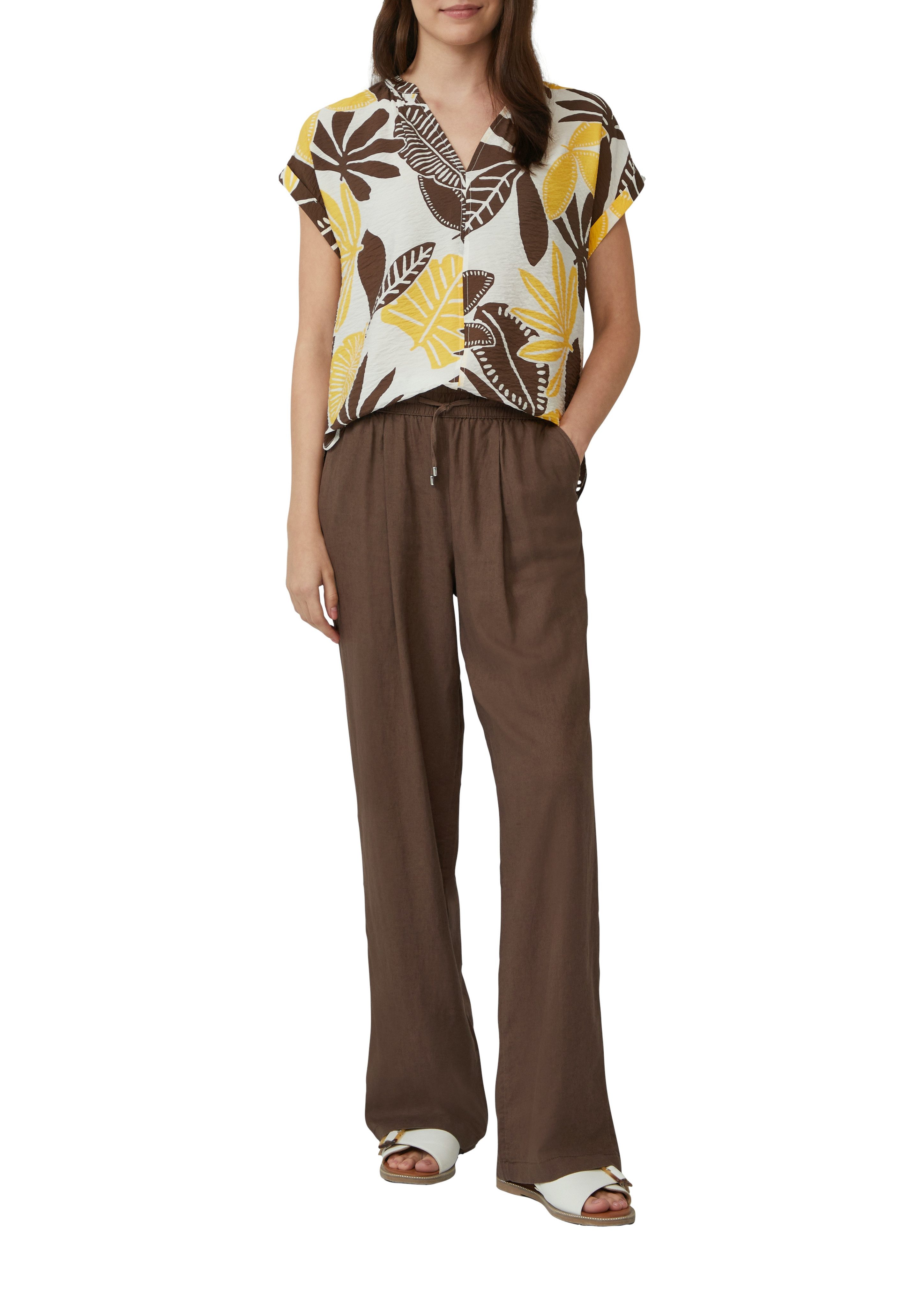 s.Oliver Gedessineerde blouse met rimpeldetails