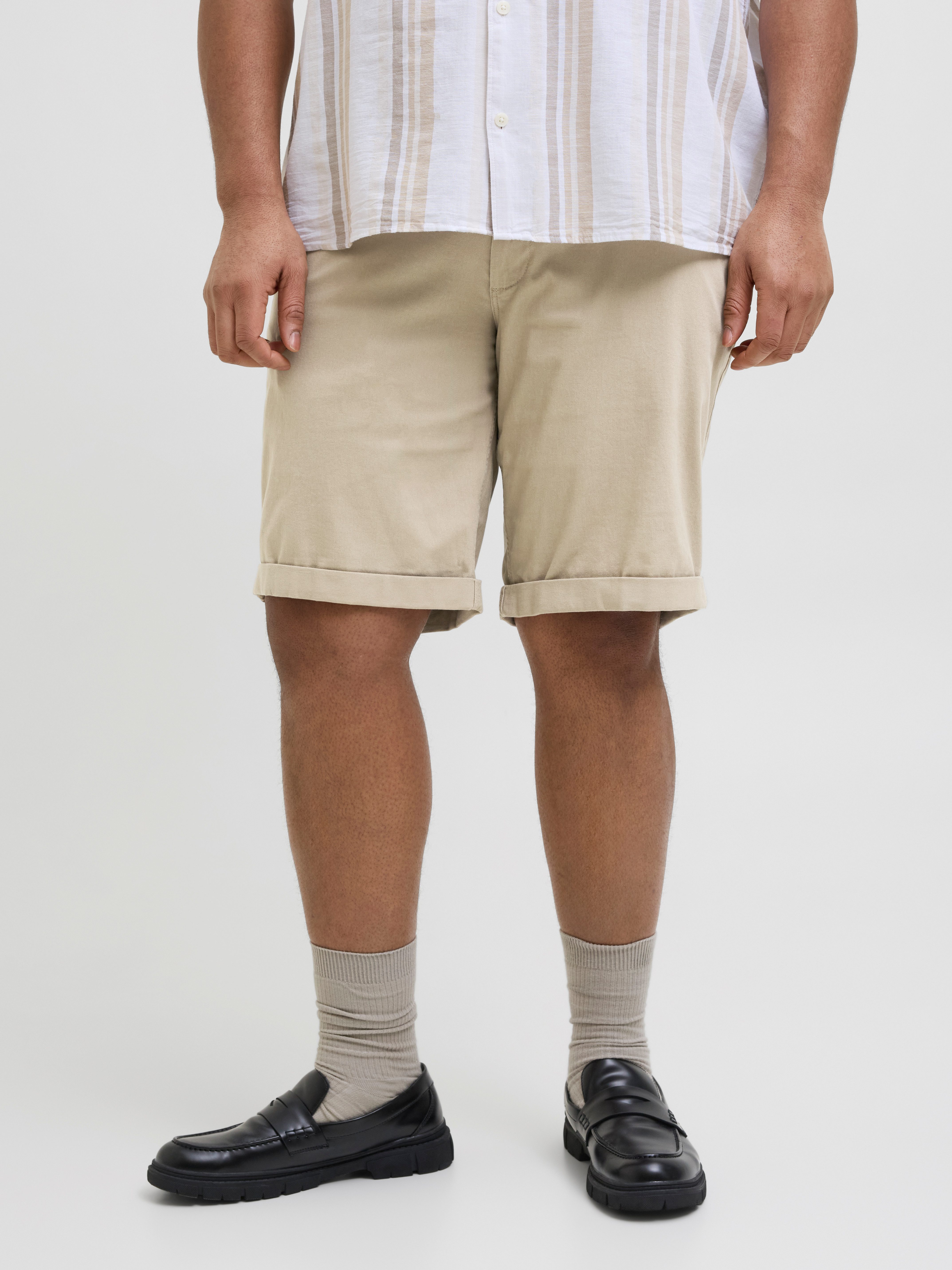 Jack & Jones PlusSize Chino-short JPSTDAVE JJCHINO SHORTS SN AKM PLS heren bermuda broeken maat 44 beige