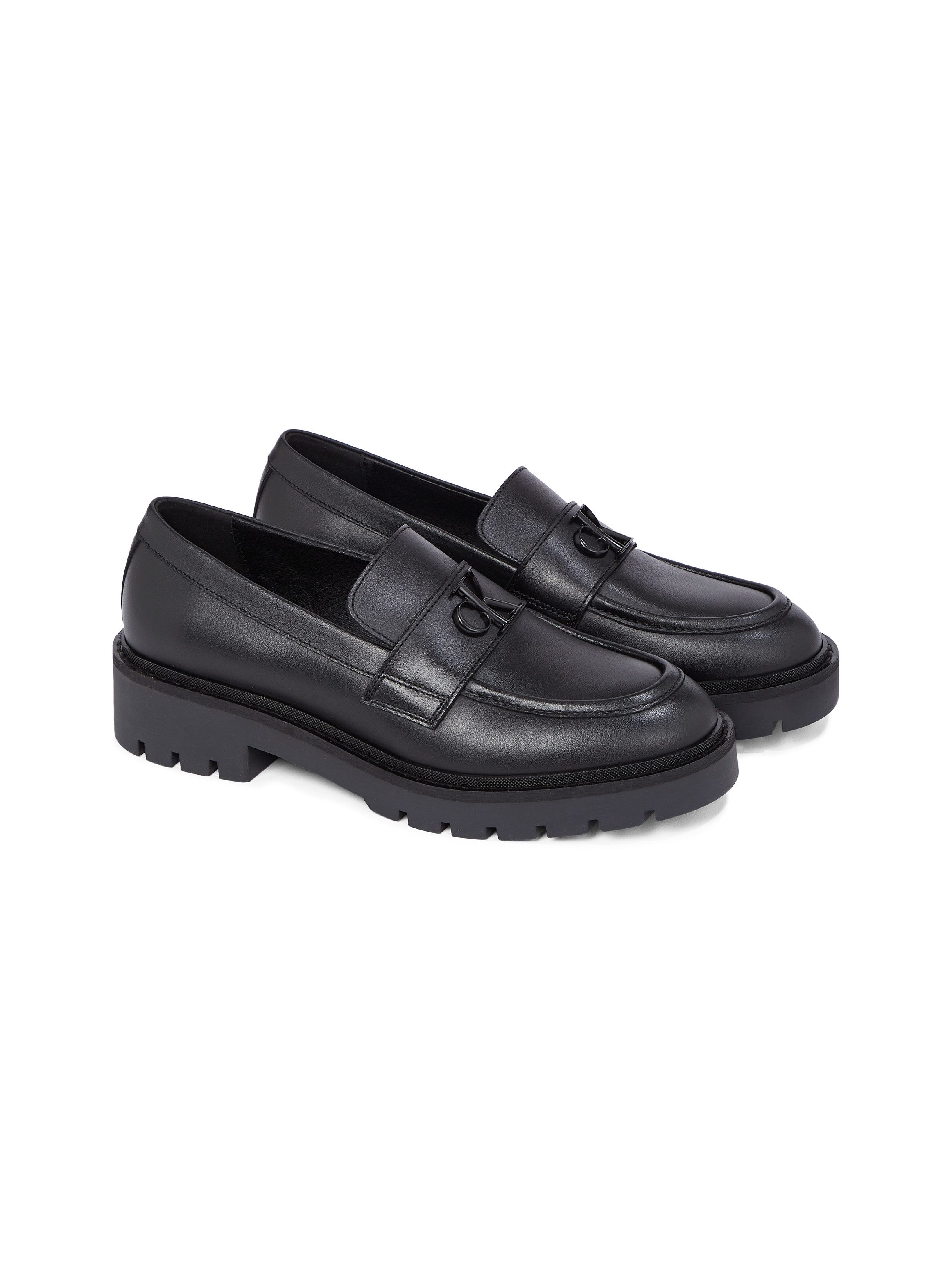 Calvin Klein Loafers FLATFORM LOAFER HW MG LTH hakken, instapschoen, lage schoen, zakelijke schoen met decoratieve band