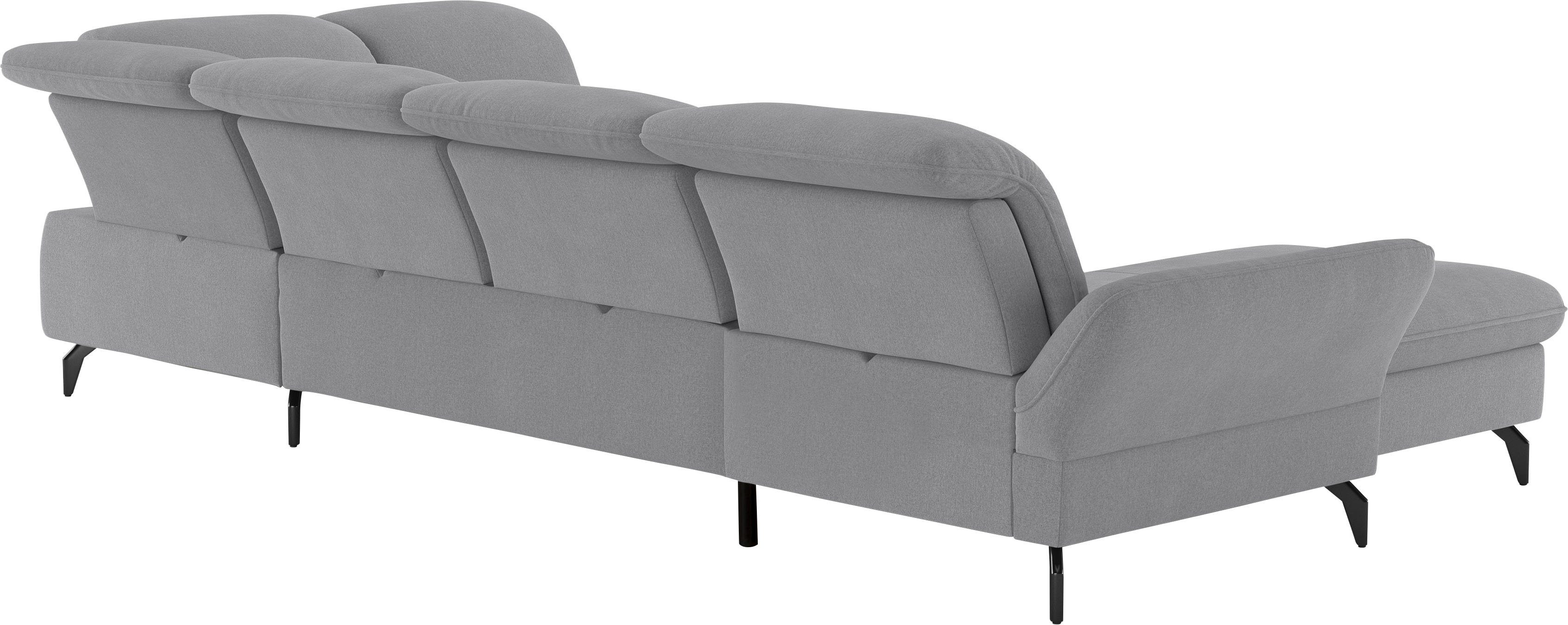 sit&more Zithoek Leandro U-vorm Naar keuze met bed, hoofdbord en armleuningfunctie, en bedkist