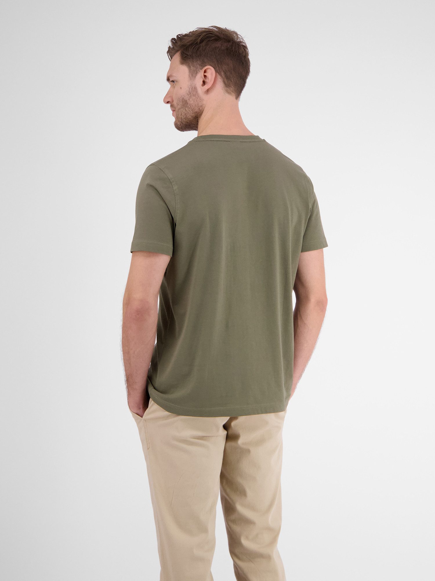 Lerros T-shirt LERROS basic T-shirt met logostiksel, effen