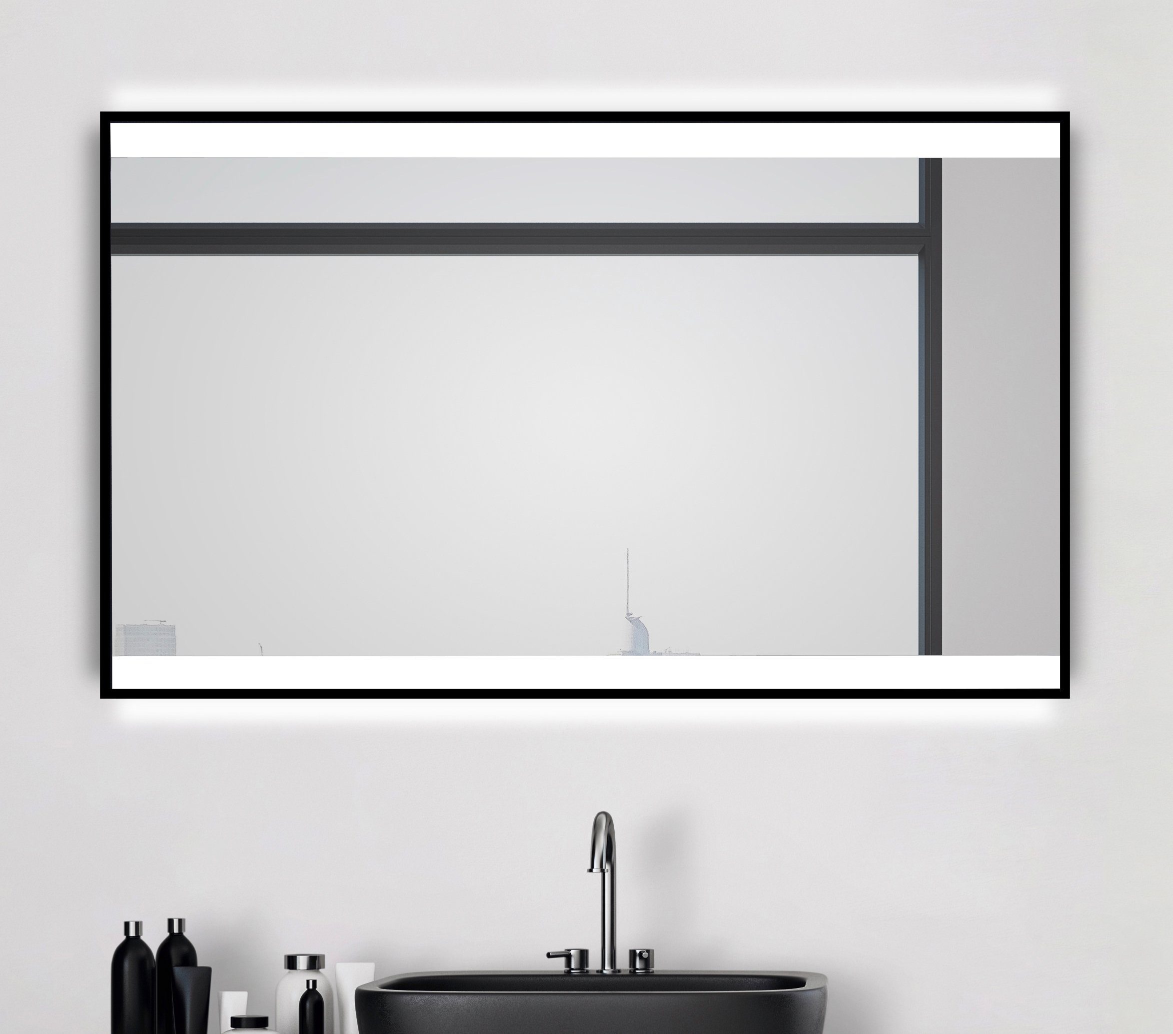 Talos Badspiegel Black SHINE (complete set) spiegels & verlichting zwart