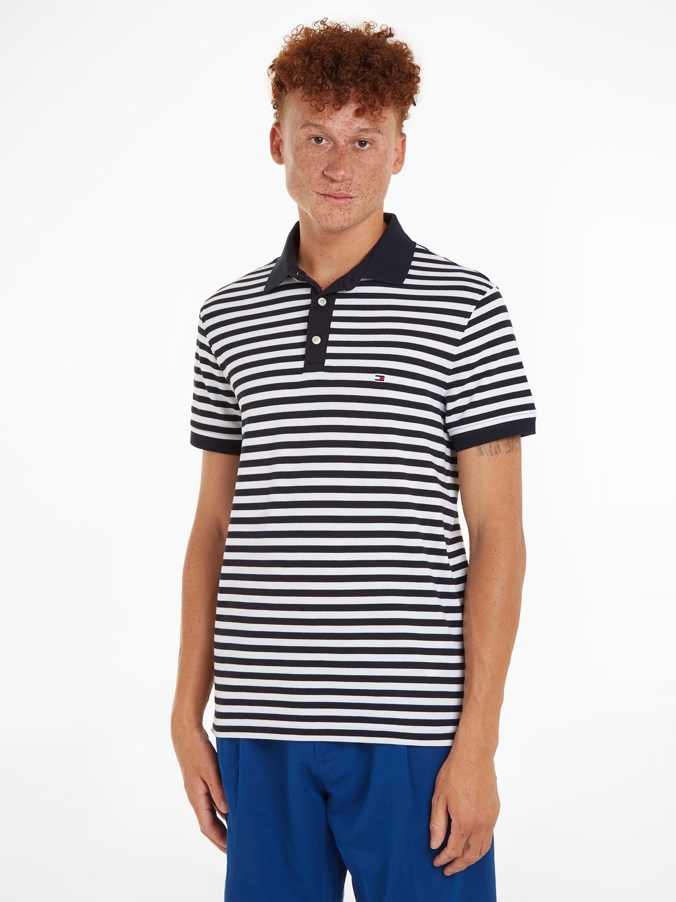 Tommy Hilfiger Slim fit poloshirt van een mix van katoen en elastaan