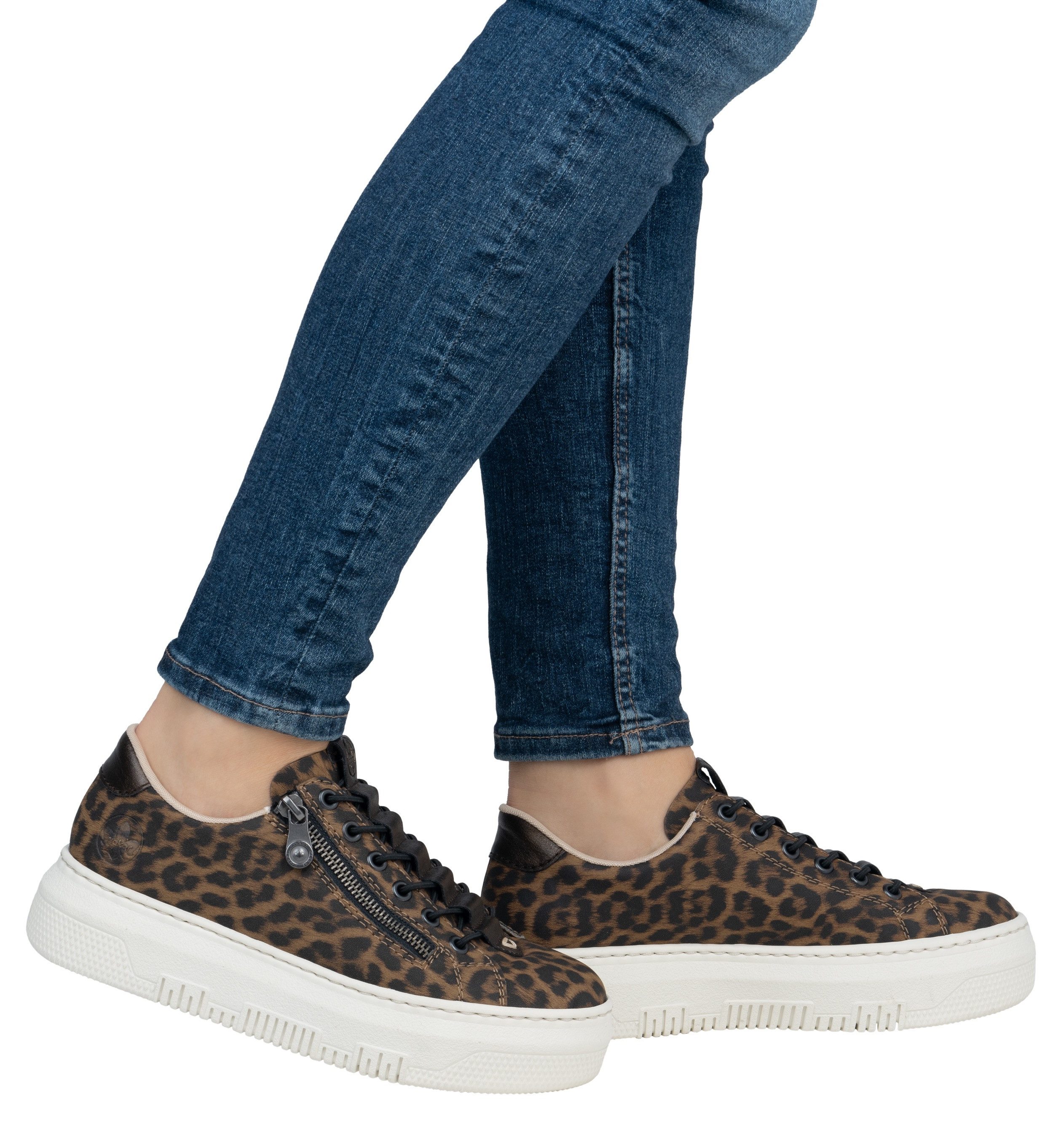 Rieker Plateausneakers Sneaker, slip-on sneaker, slipper met schachtvoering